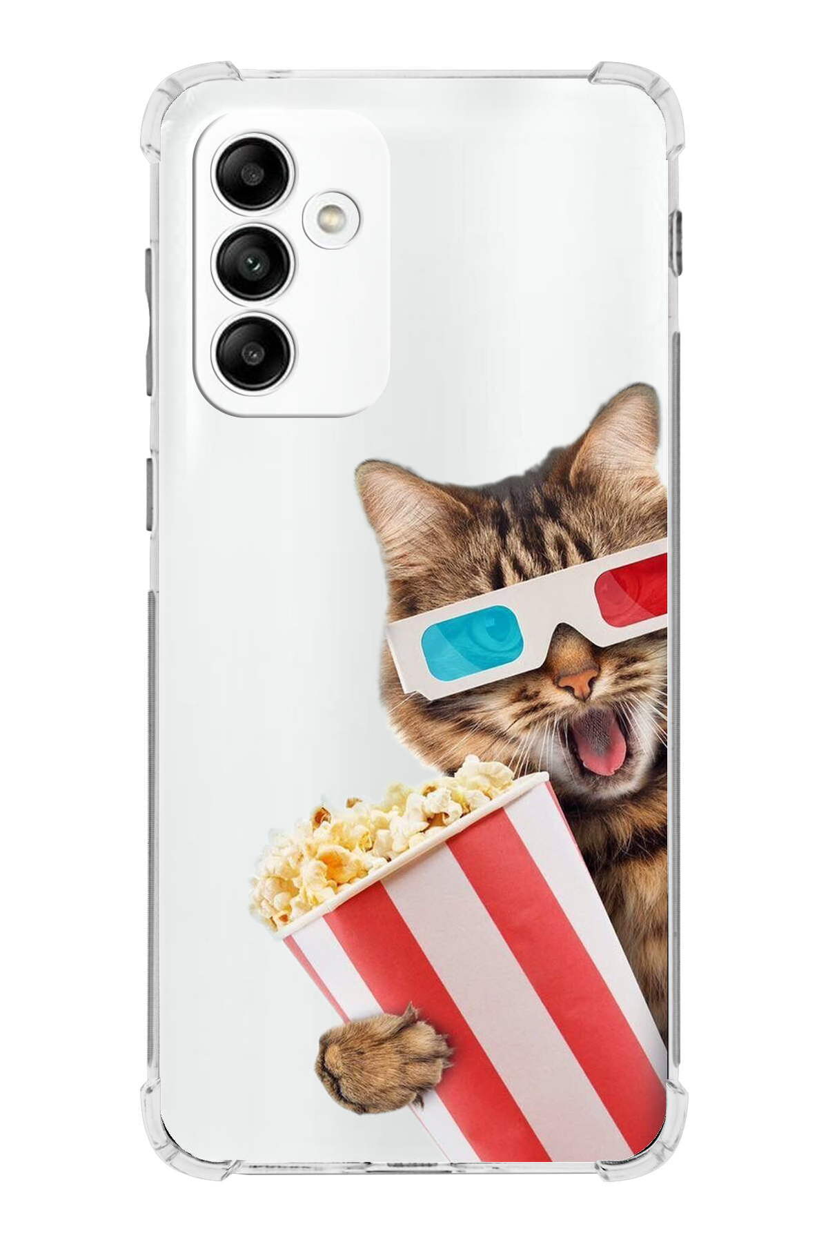 Samsung Galaxy M23 Uyumlu Kedi 1 Baskılı Şeffaf Köşe Korumalı Antişok Kılıf