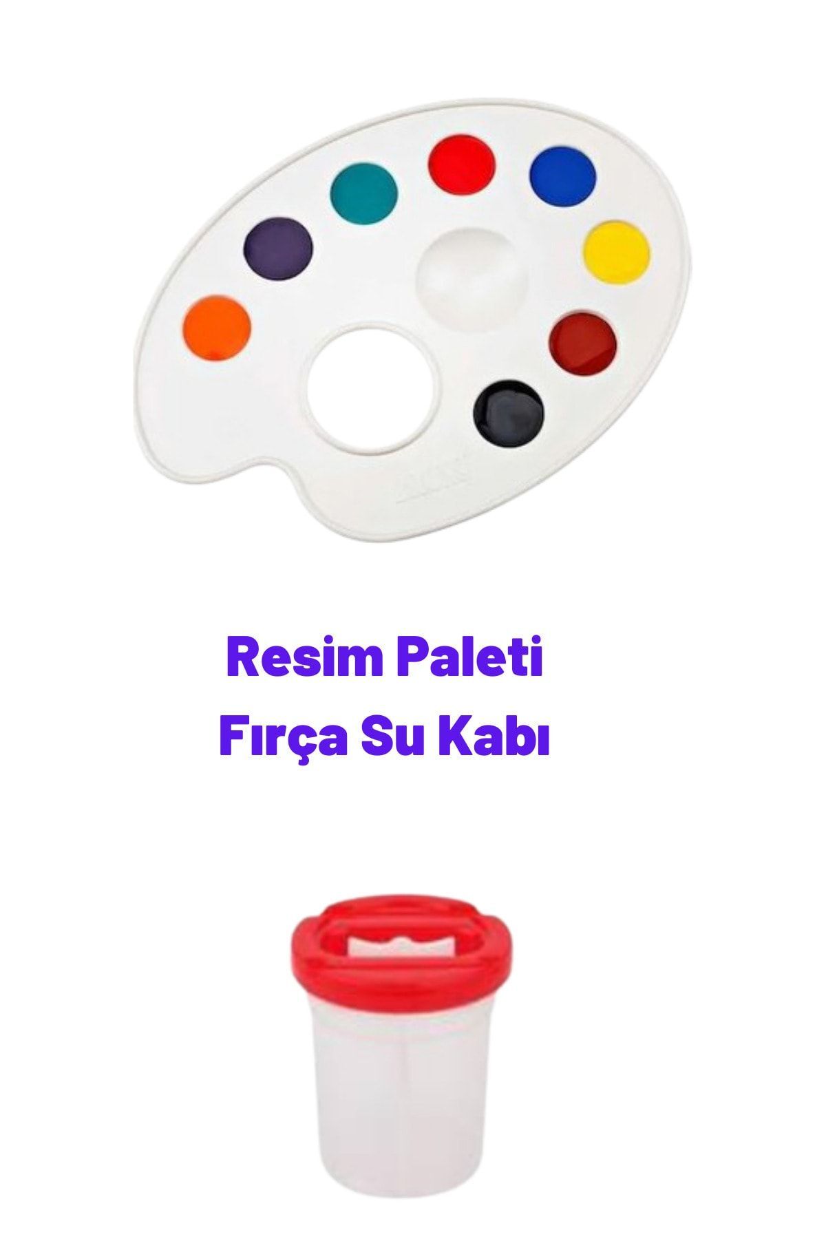 Resim Paleti, Su Fırça Kabı, Resim Seti, Boya paleti palet balet resim fırça kap