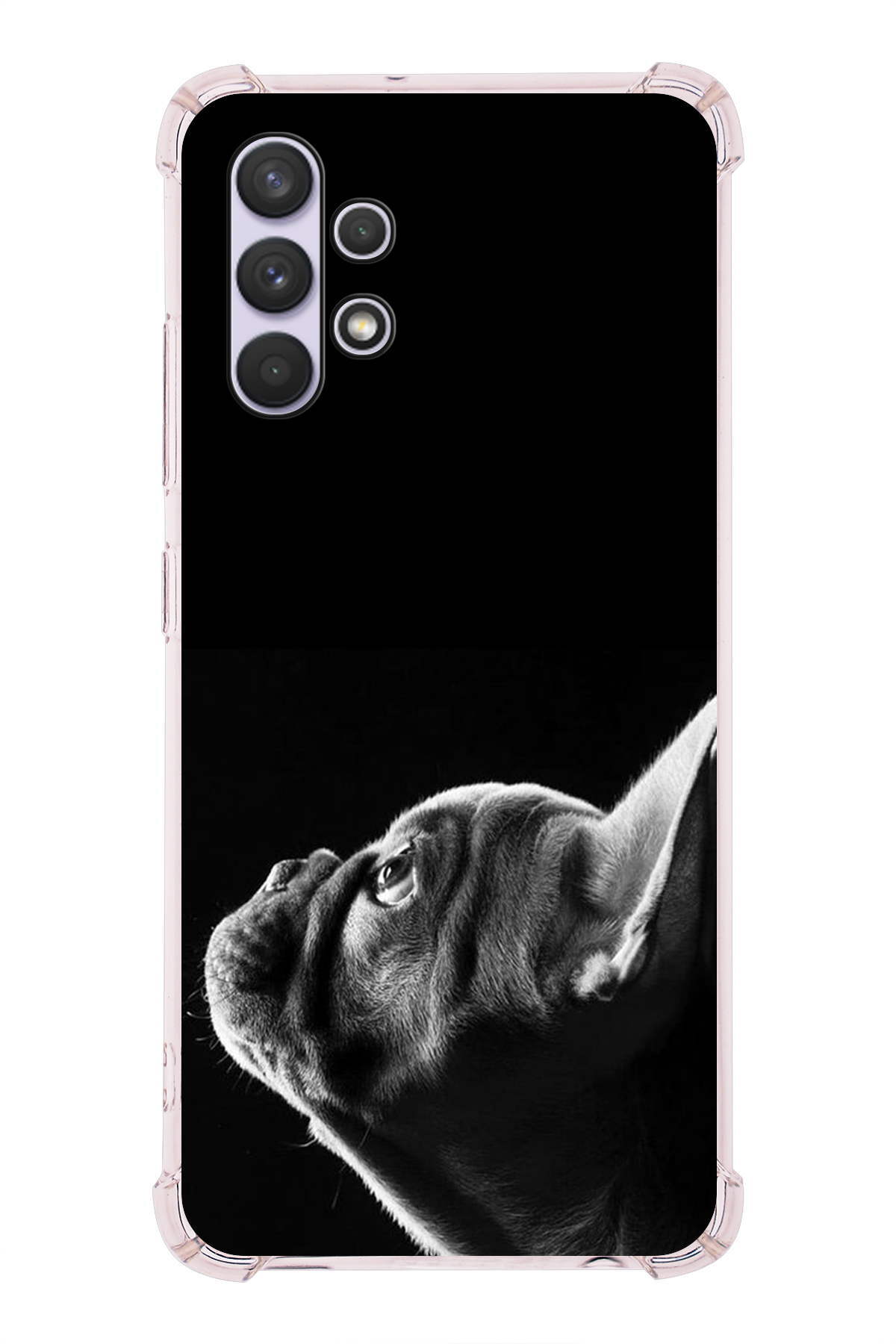 Samsung Galaxy A32 Uyumlu Köpek 1 Baskılı Şeffaf Köşe Korumalı Antişok Kılıf