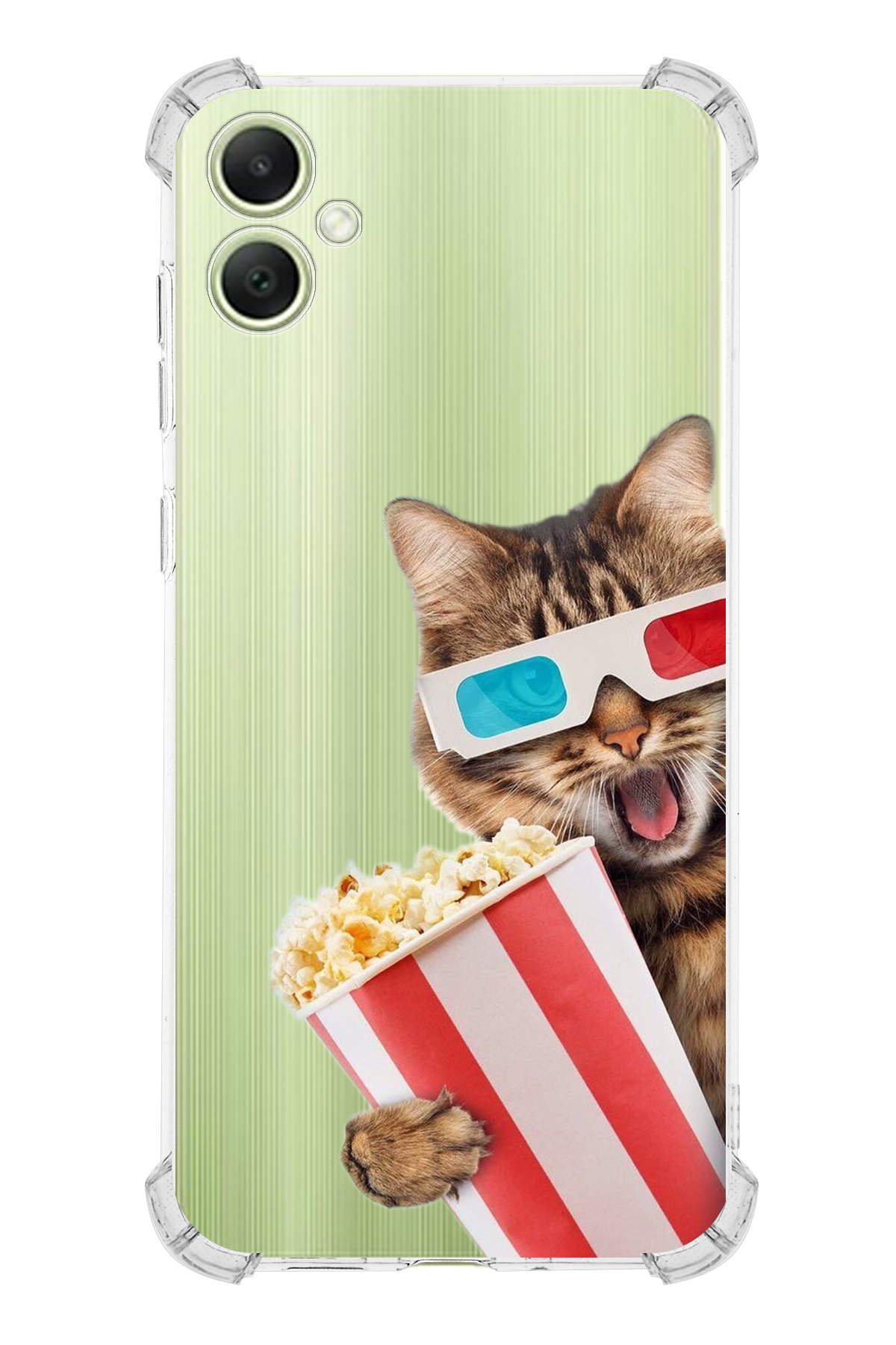 Samsung Galaxy A05 Uyumlu Kedi 1 Baskılı Şeffaf Köşe Korumalı Antişok Kılıf