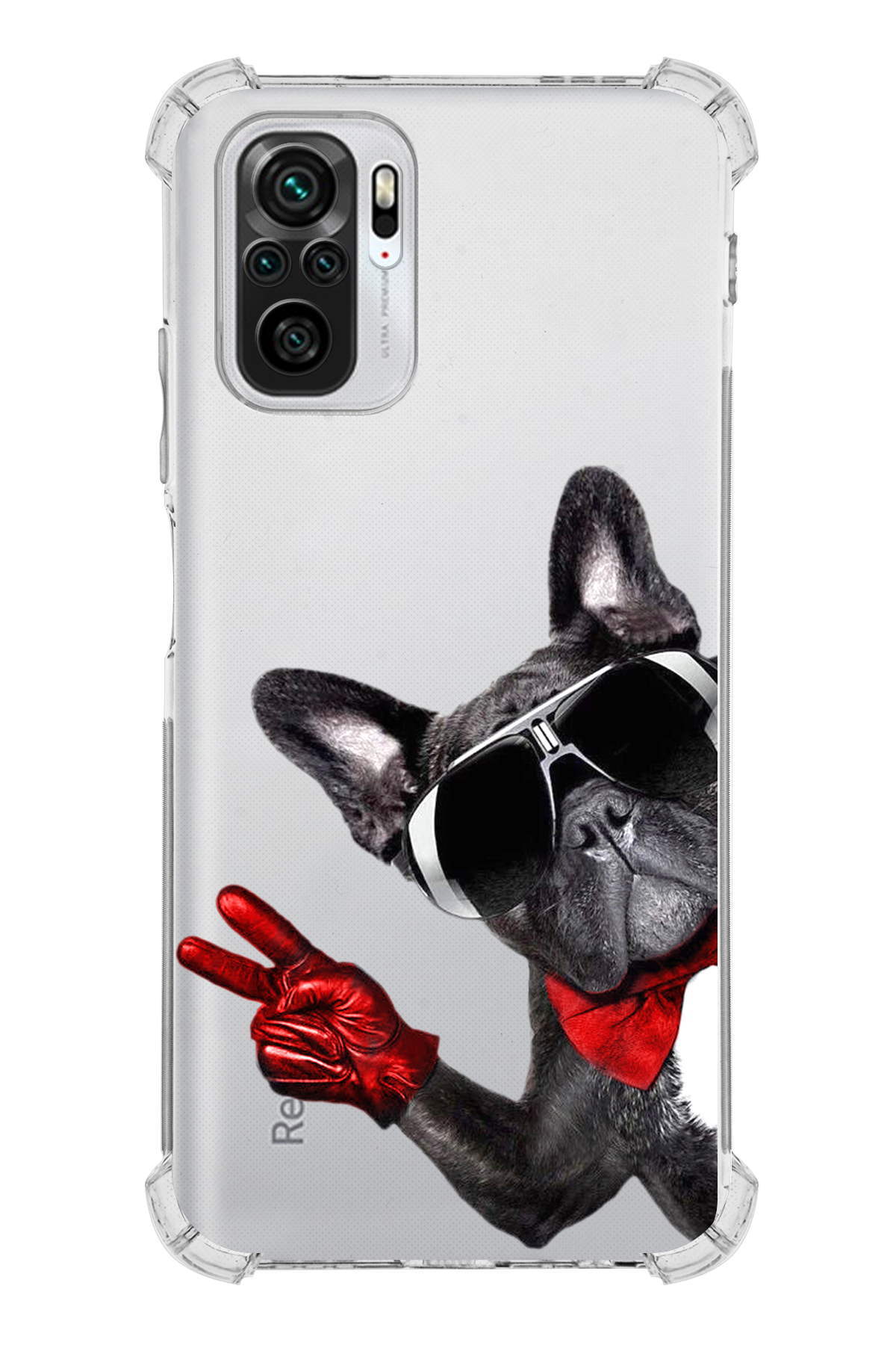 Xiaomi Redmi Note 10 Uyumlu Köpek 2 Baskılı Şeffaf Köşe Korumalı Antişok Kılıf
