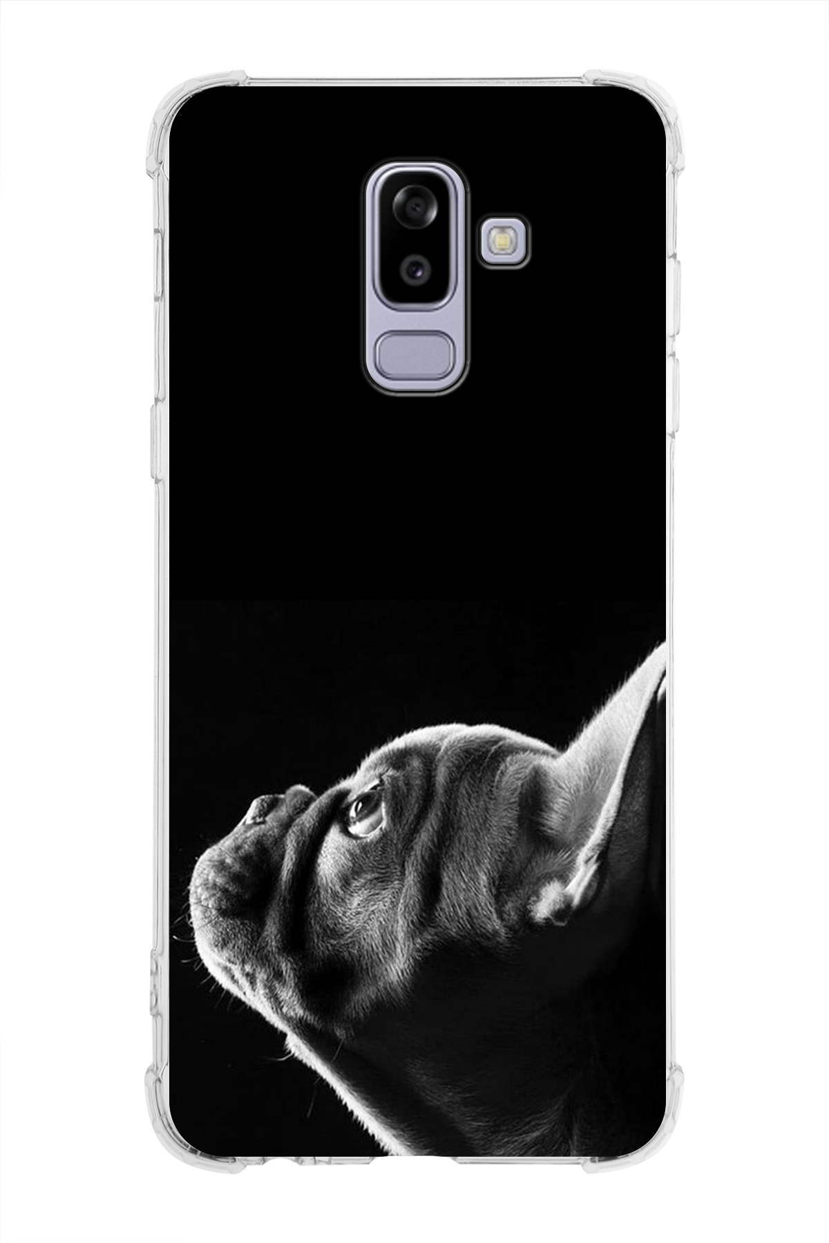 Samsung Galaxy A6 (2018) Uyumlu Köpek 1 Baskılı Şeffaf Köşe Korumalı Antişok Kılıf