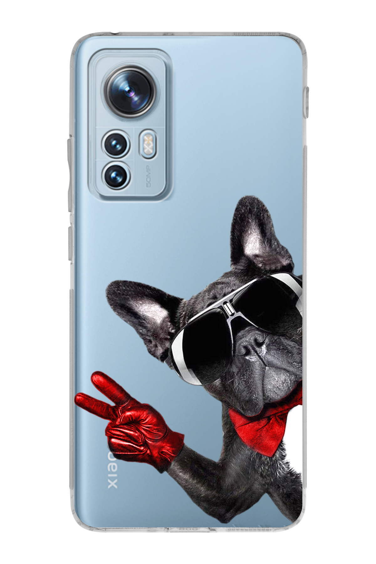 Xiaomi Redmi Note 12S Uyumlu Köpek 2 Baskılı Şeffaf Köşe Korumalı Antişok Kılıf