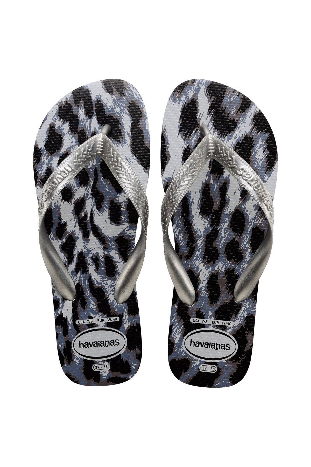 Havaianas Top Black Leopard Unisex Slippers Trendyol