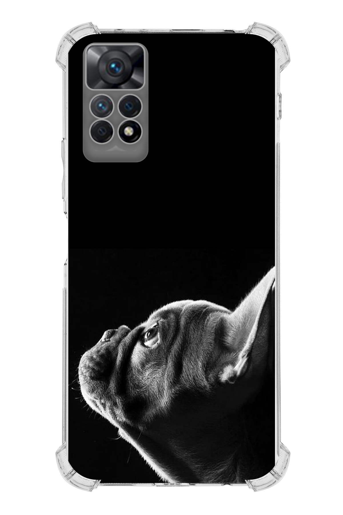 Xiaomi Redmi Note 12 Pro Uyumlu Köpek 1 Baskılı Şeffaf Köşe Korumalı Antişok Kılıf