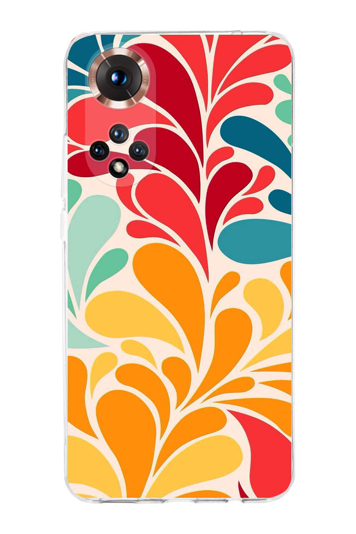 Honor 50 ile Uyumlu Retro Color 5 Kamera Korumalı Şeffaf Kılıf