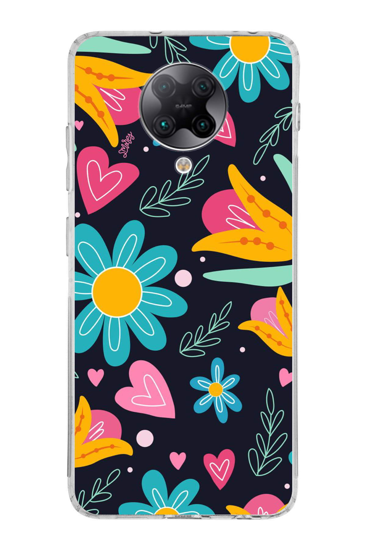 Poco F2 Pro ile Uyumlu Retro Color 1 Kamera Korumalı Şeffaf Kılıf