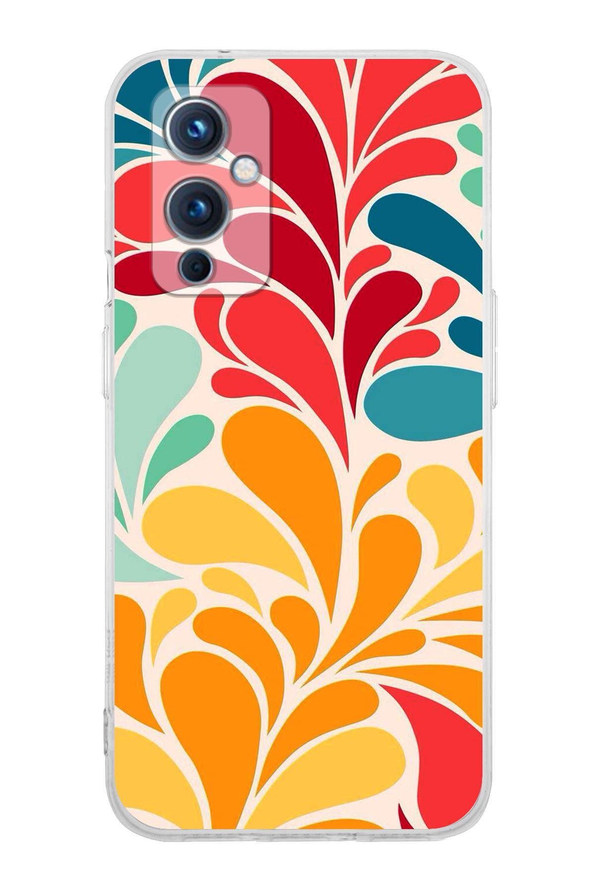 OnePlus 9 Pro ile Uyumlu Retro Color 5 Kamera Korumalı Şeffaf Kılıf