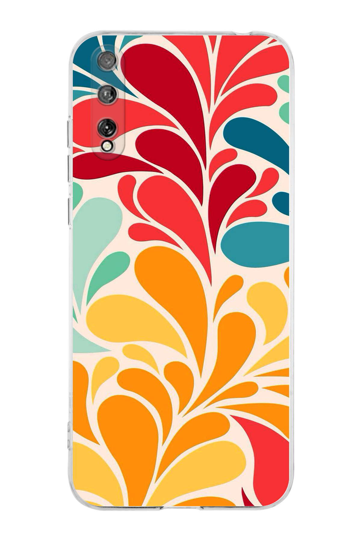 Huawei Y8P ile Uyumlu Retro Color 5 Kamera Korumalı Şeffaf Kılıf