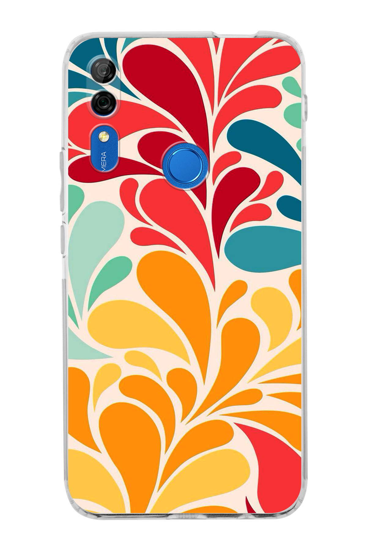Huawei P Smart Z ile Uyumlu Retro Color 5 Kamera Korumalı Şeffaf Kılıf