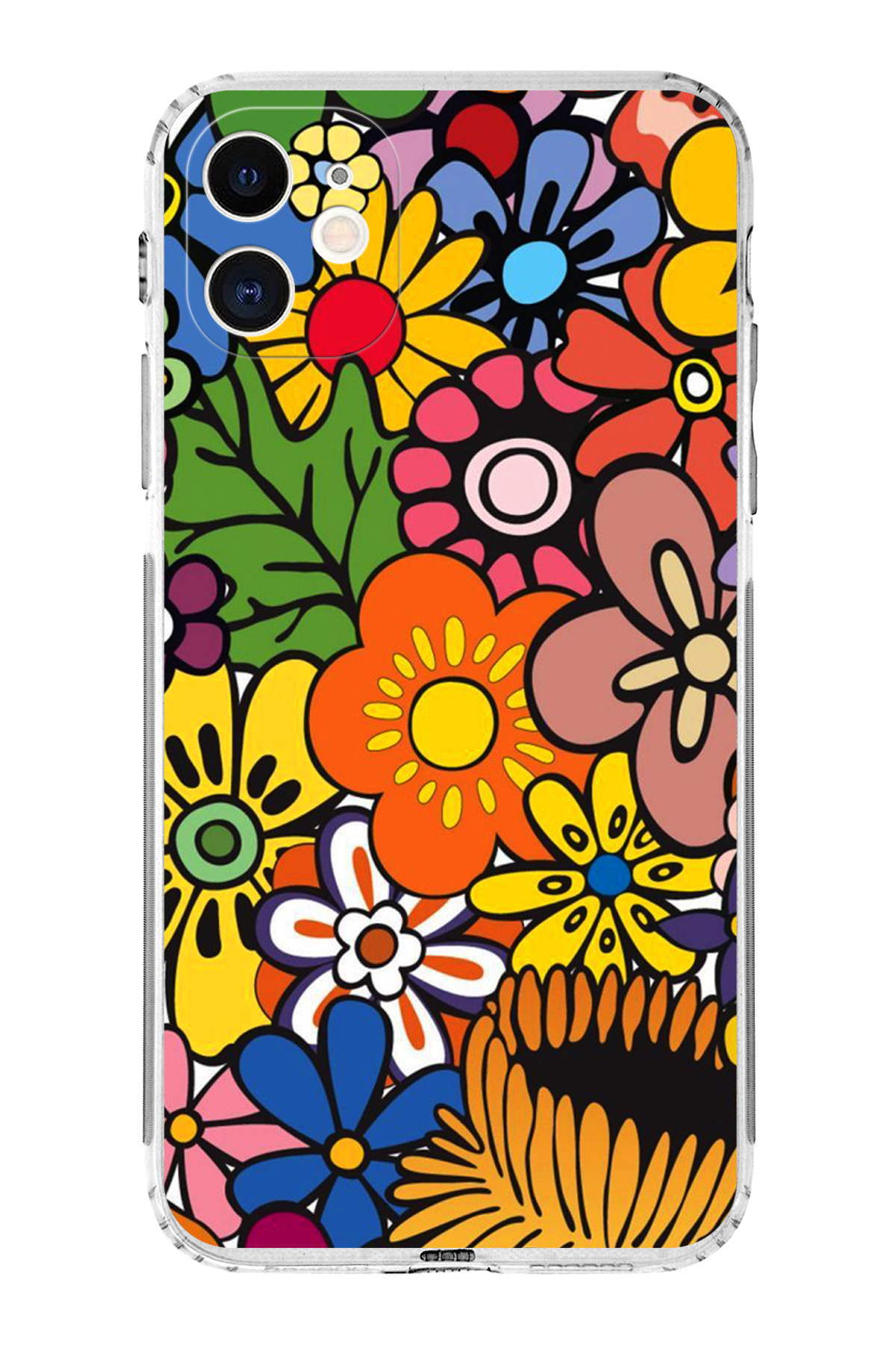 iPhone 11 ile Uyumlu Retro Color 2 Kamera Korumalı Şeffaf Kılıf