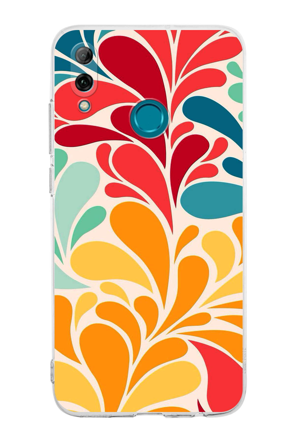 Huawei P Smart 2019 ile Uyumlu Retro Color 5 Kamera Korumalı Şeffaf Kılıf