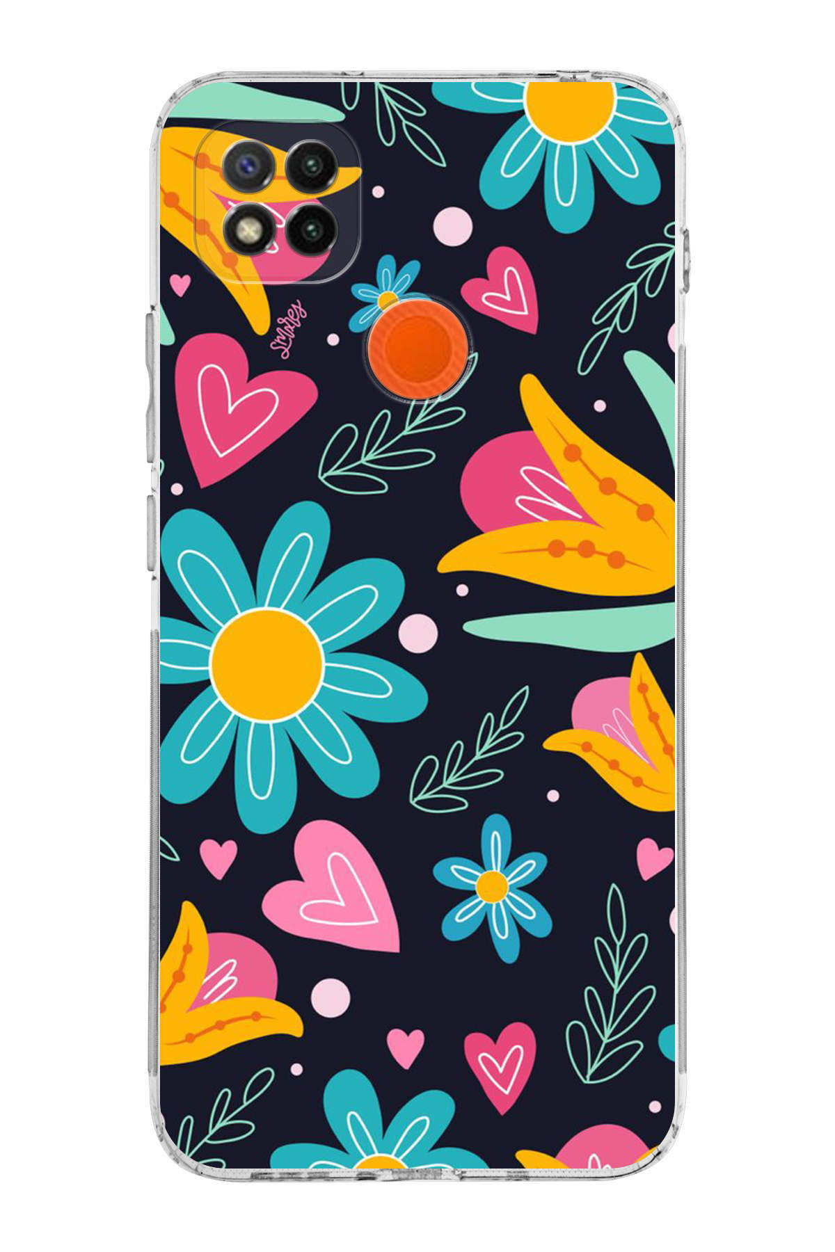 Xiaomi Redmi 9c ile Uyumlu Retro Color 1 Kamera Korumalı Şeffaf Kılıf