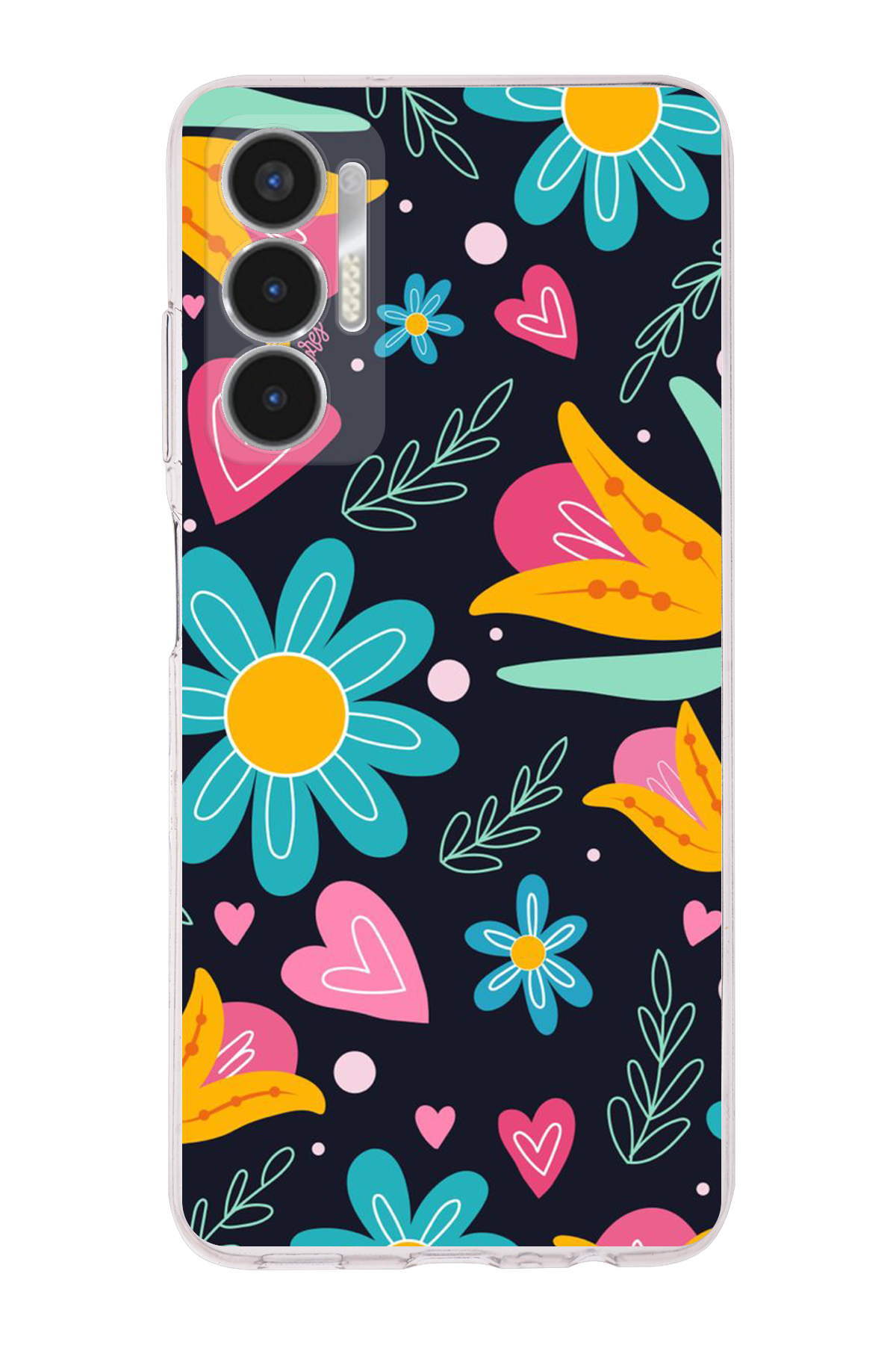 Tecno Pova 3 ile Uyumlu Retro Color 1 Kamera Korumalı Şeffaf Kılıf