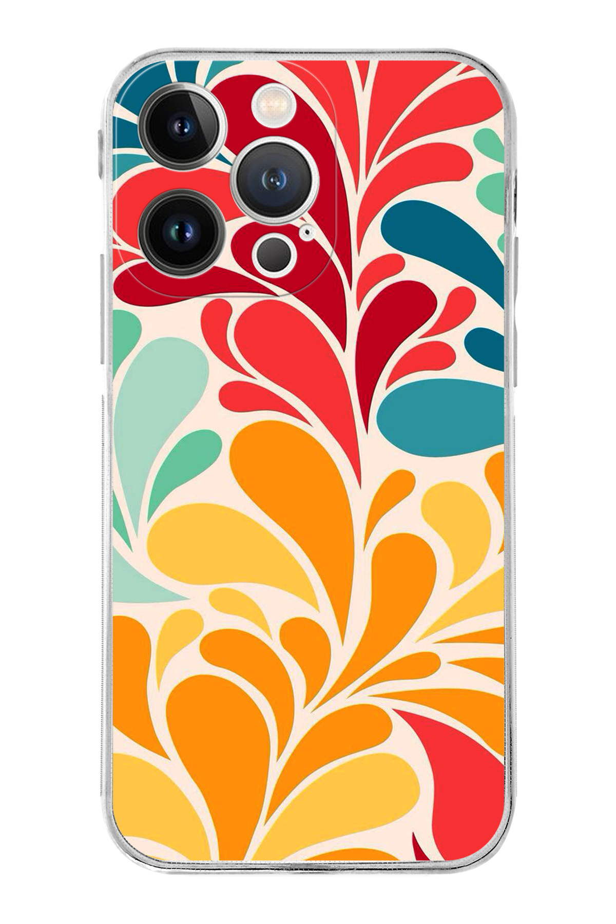 iPhone 13 Pro ile Uyumlu Retro Color 5 Kamera Korumalı Şeffaf Kılıf