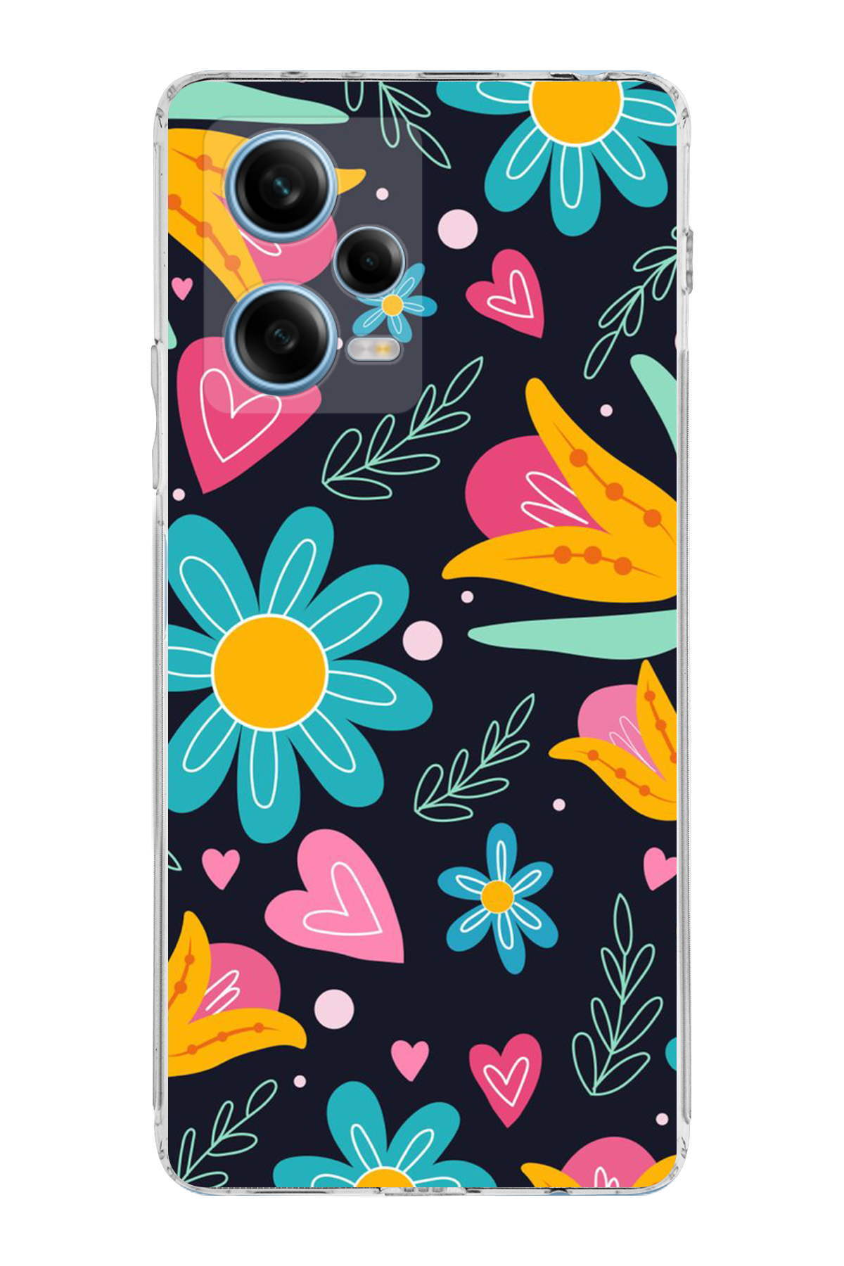 Xiaomi Redmi Note 12 Pro ile Uyumlu Retro Color 1 Kamera Korumalı Şeffaf Kılıf