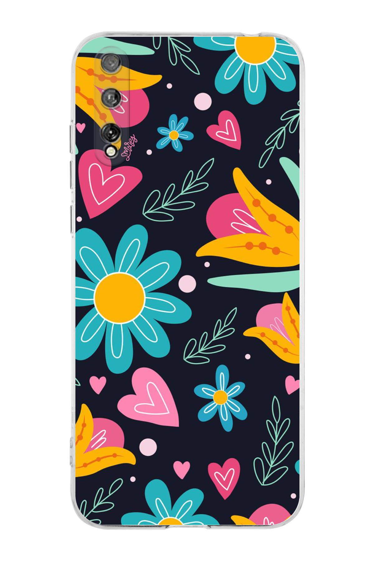 Huawei Y8P ile Uyumlu Retro Color 1  Kamera Korumalı Şeffaf  Kılıf