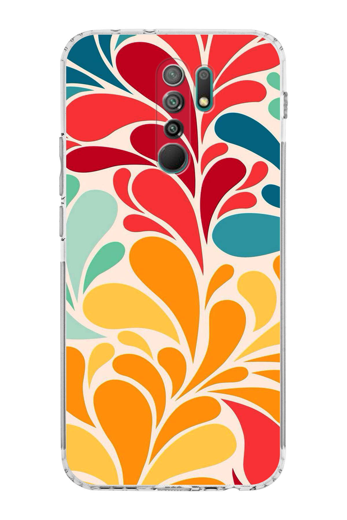 Xiaomi Redmi 9 ile Uyumlu Retro Color 5 Kamera Korumalı Şeffaf Kılıf