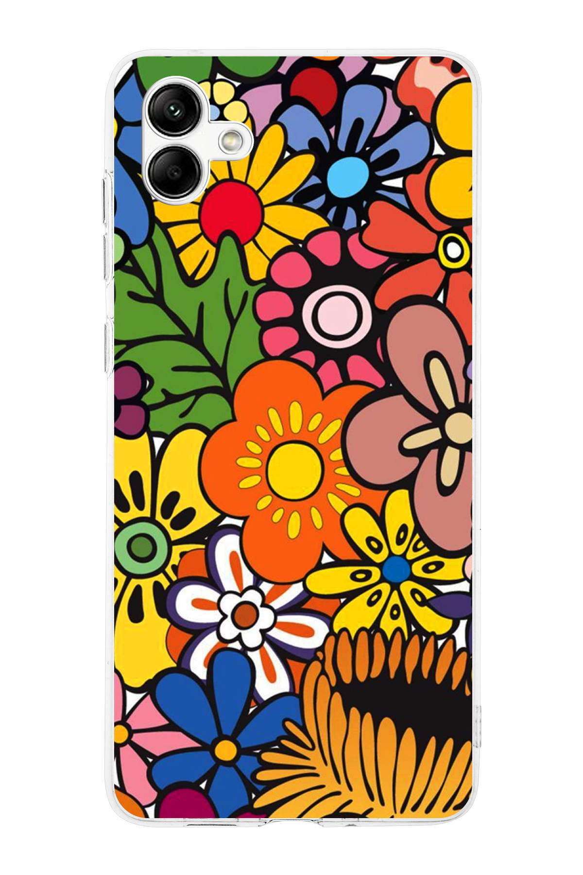 Samsung Galaxy A04 ile Uyumlu Retro Color 2 Kamera Korumalı Şeffaf Kılıf