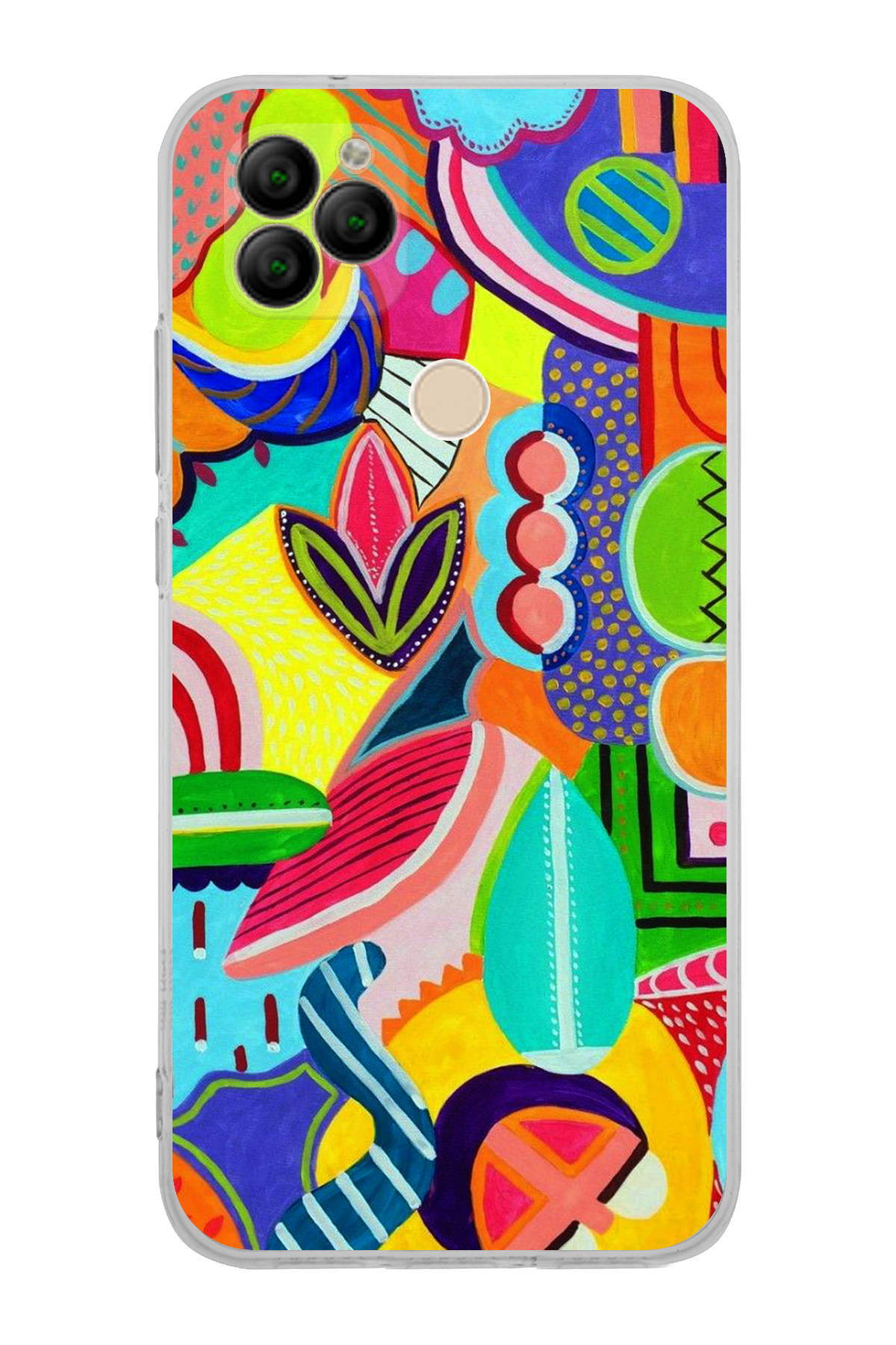 General Mobile GM22 ile Uyumlu Retro Color 6 Kamera Korumalı Şeffaf Kılıf