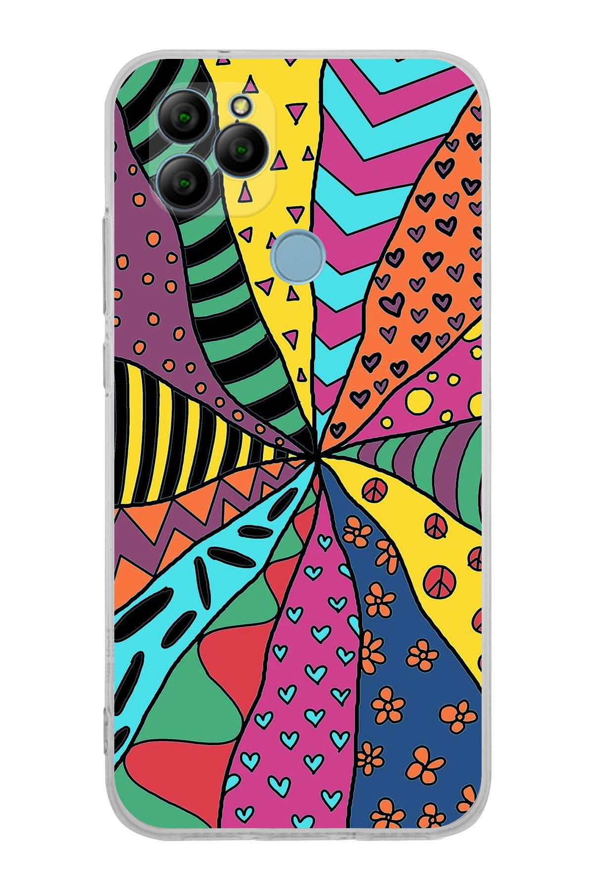 General Mobile GM 21 ile Uyumlu Retro Color 4 Kamera Korumalı Şeffaf Kılıf