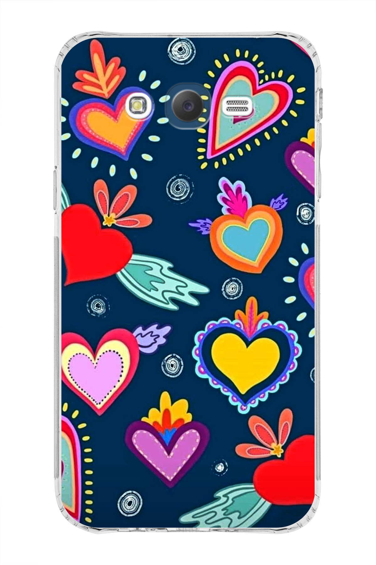 Samsung Galaxy J7 ile Uyumlu Retro Color 3 Kamera Korumalı Şeffaf Kılıf