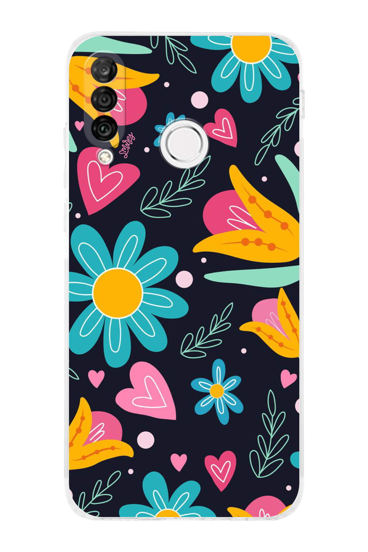 Huawei P30 Lite ile Uyumlu Retro Color 1 Kamera Korumalı Şeffaf Kılıf