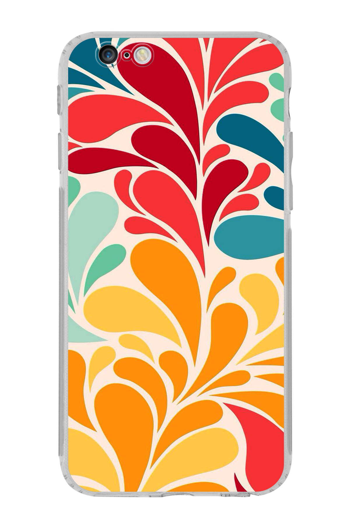 iPhone 6S Plus ile Uyumlu Retro Color 5 Kamera Korumalı Şeffaf Kılıf