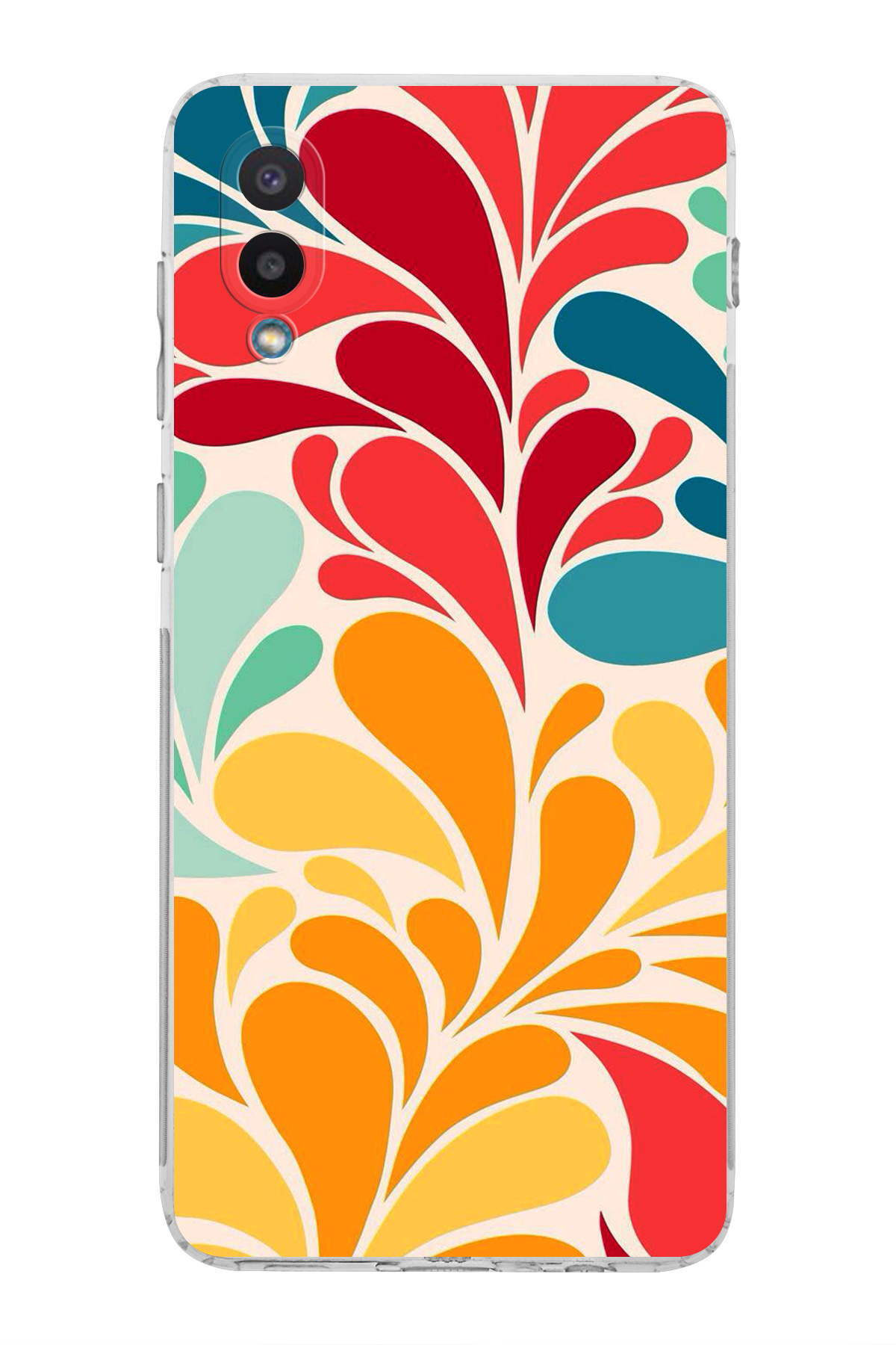 Samsung Galaxy A02 ile Uyumlu Retro Color 5 Kamera Korumalı Şeffaf Kılıf