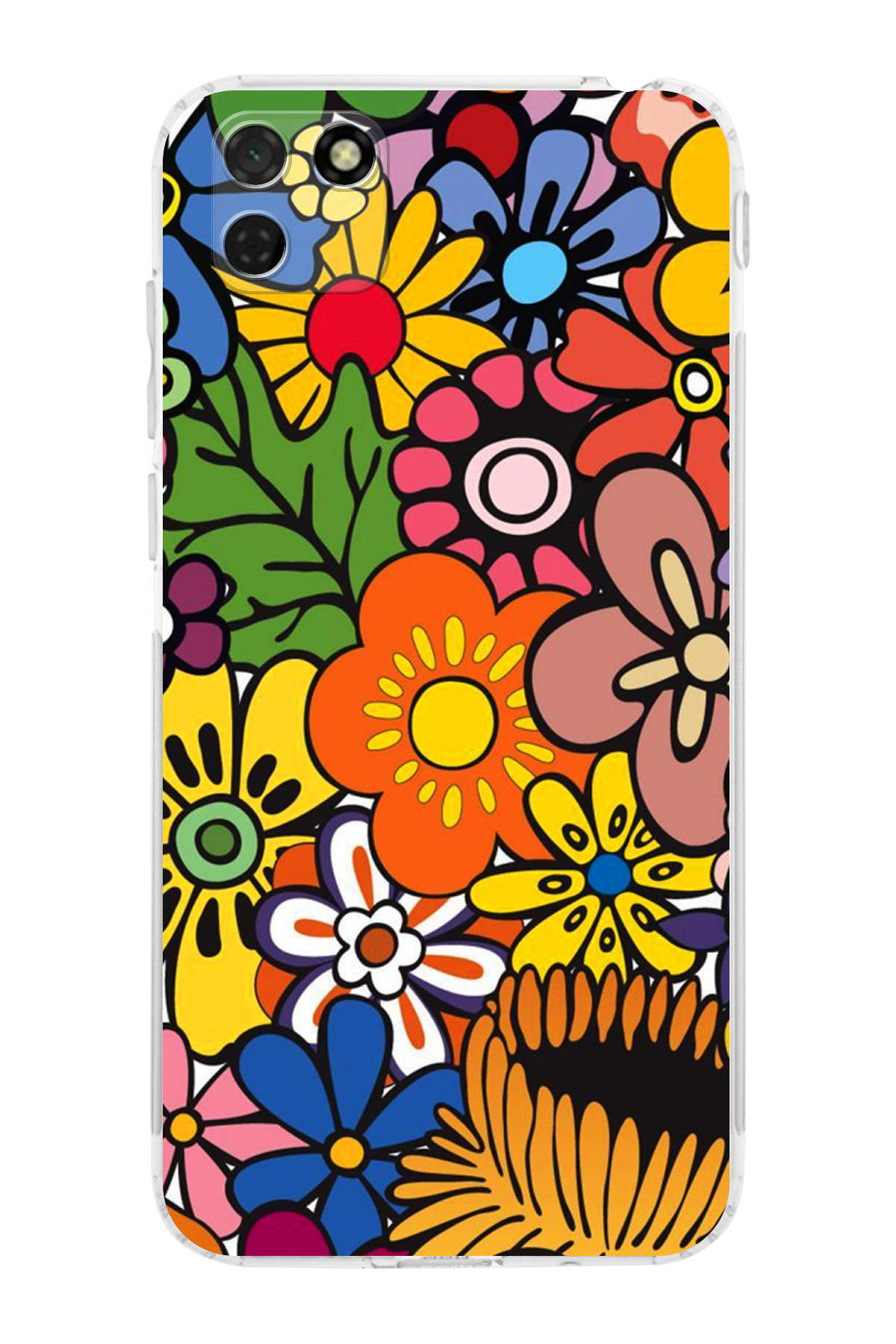 Huawei Y5P ile Uyumlu Retro Color 2 Kamera Korumalı Şeffaf Kılıf