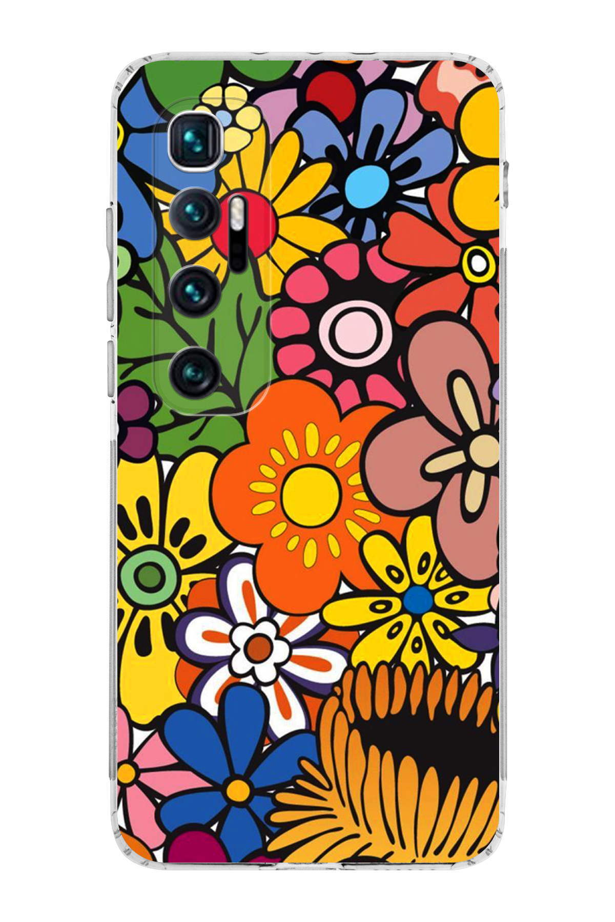 Xiaomi Mi 10 Pro ile Uyumlu Retro Color 2 Kamera Korumalı Şeffaf Kılıf