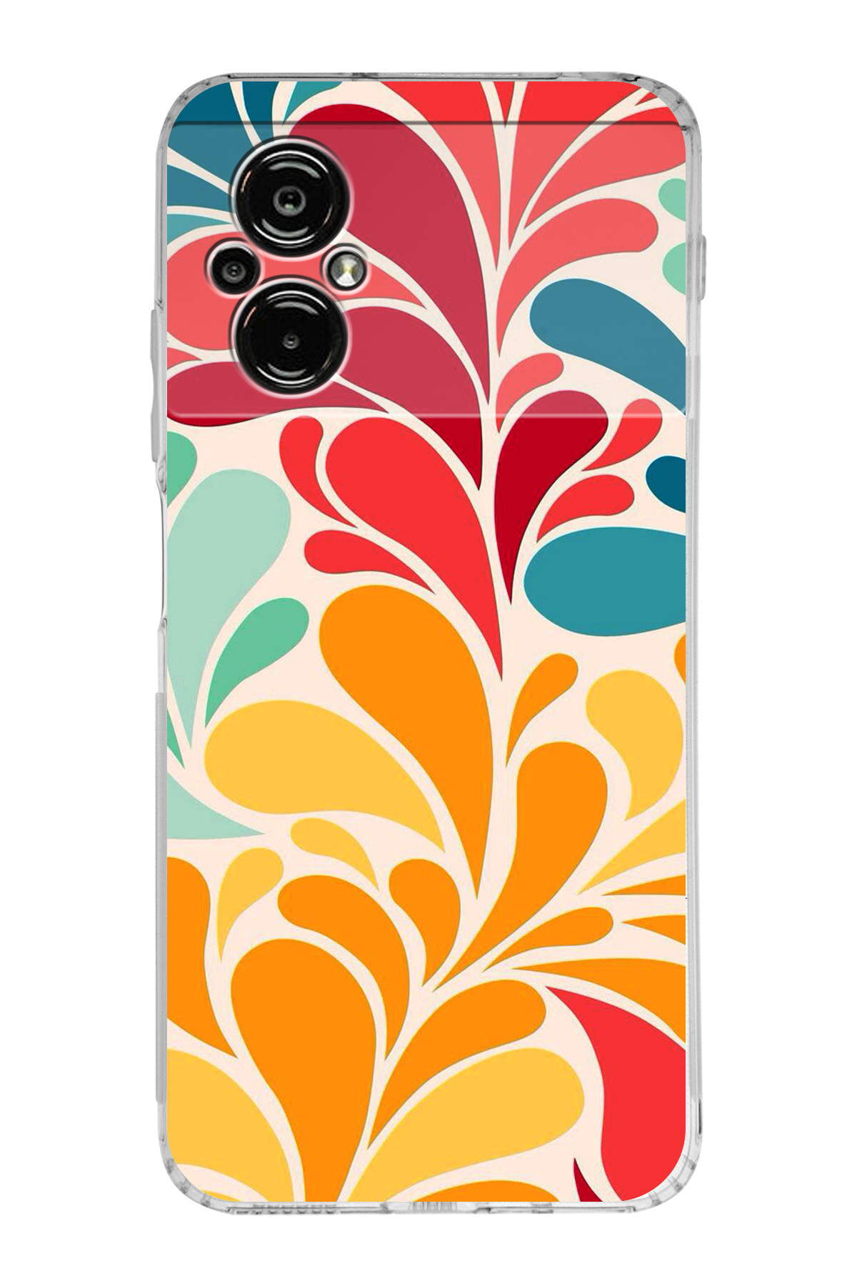 Poco M5 ile Uyumlu Retro Color 5 Kamera Korumalı Şeffaf Kılıf