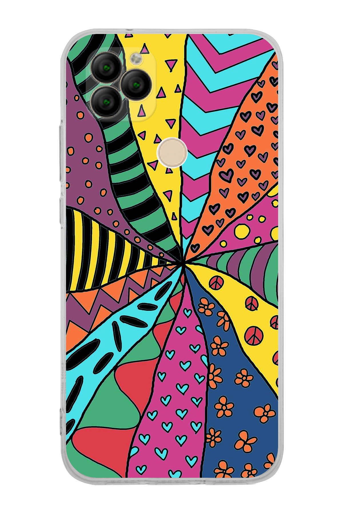 General Mobile GM22 ile Uyumlu Retro Color 4  Kamera Korumalı Şeffaf  Kılıf