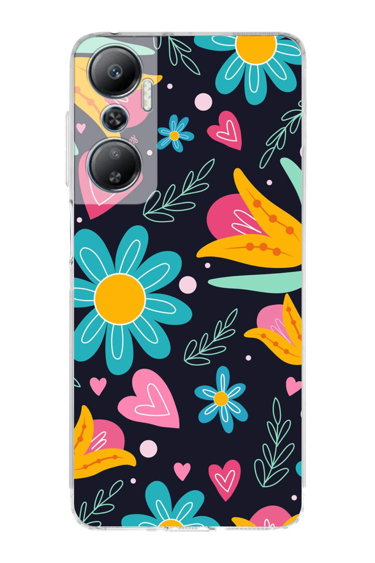 İnfinix Hot 20 ile Uyumlu Retro Color 1 Kamera Korumalı Şeffaf Kılıf