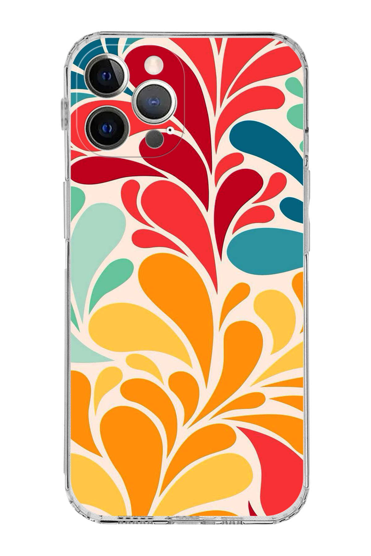 iPhone 12 Pro Max ile Uyumlu Retro Color 5 Kamera Korumalı Şeffaf Kılıf