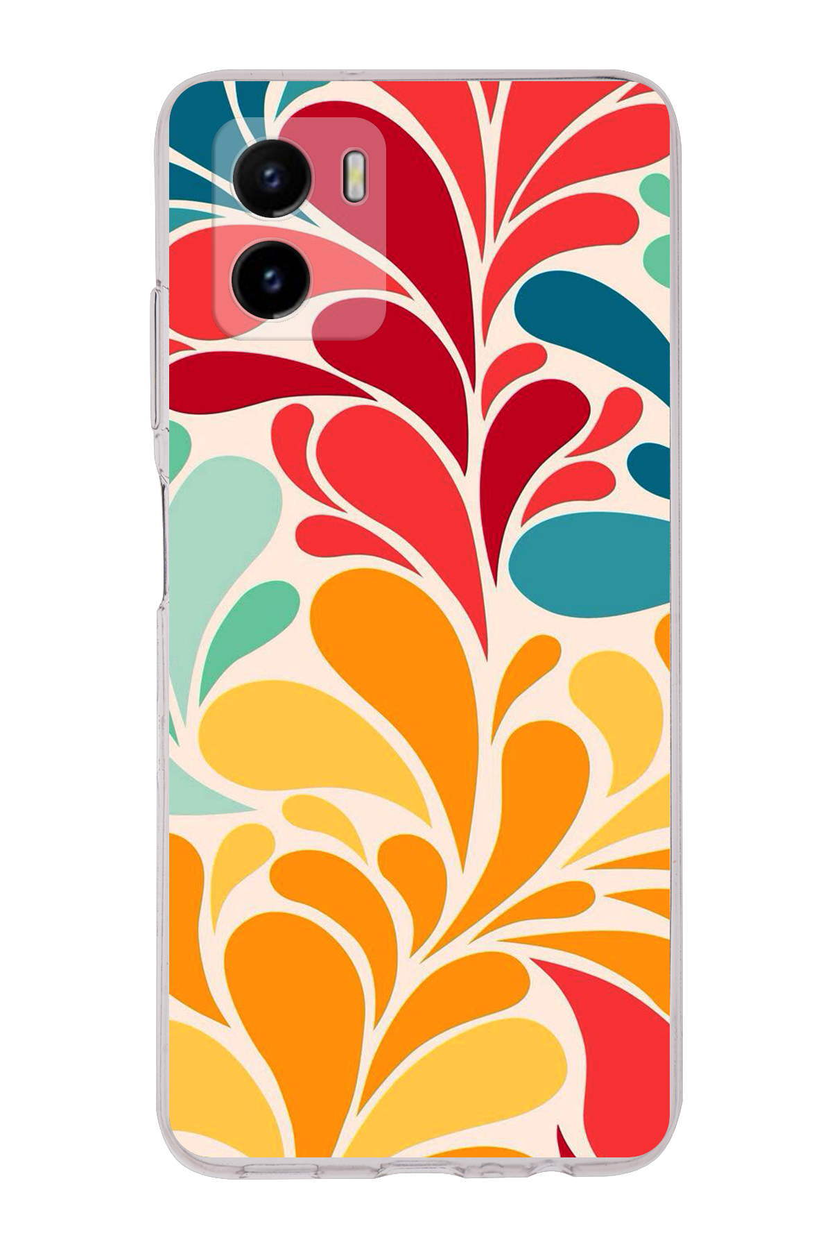 Vivo Y15S ile Uyumlu Retro Color 5 Kamera Korumalı Şeffaf Kılıf