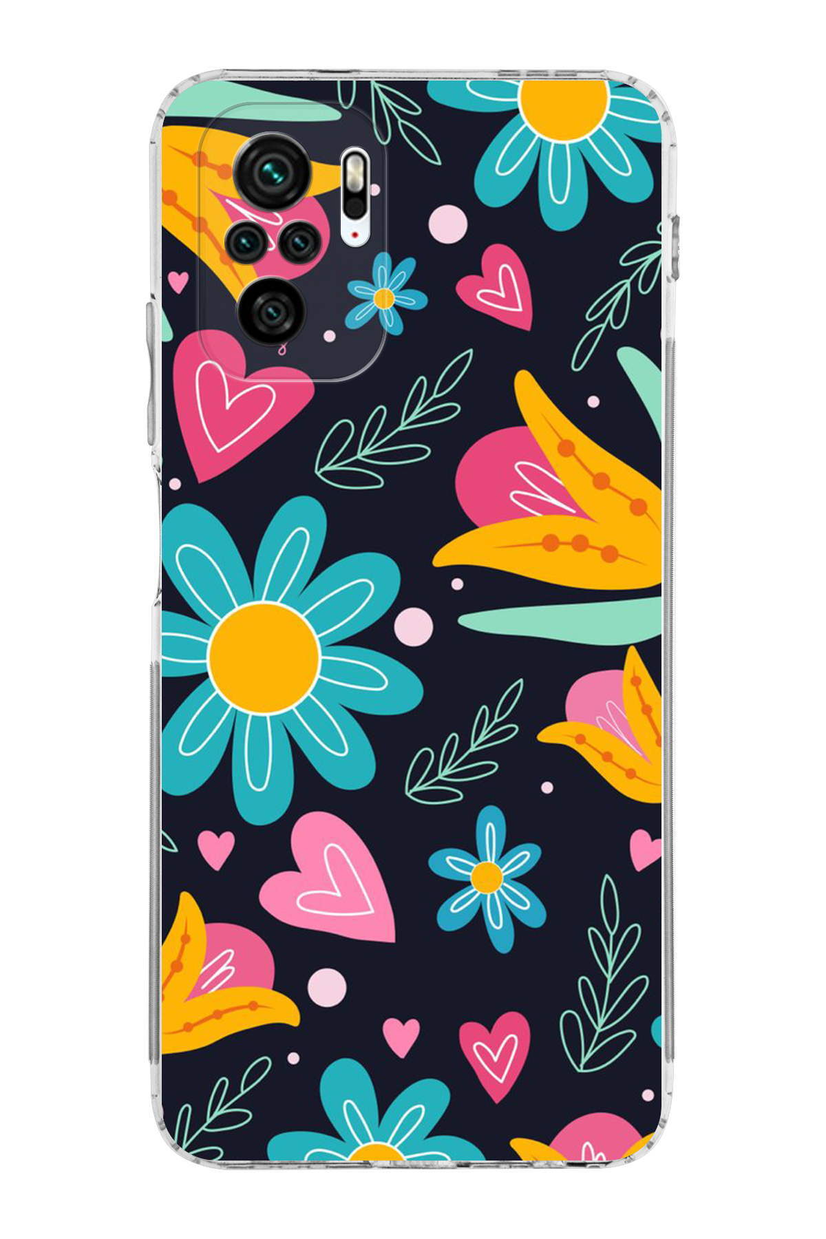 Xiaomi Redmi Note 10 ile Uyumlu Retro Color 1 Kamera Korumalı Şeffaf Kılıf