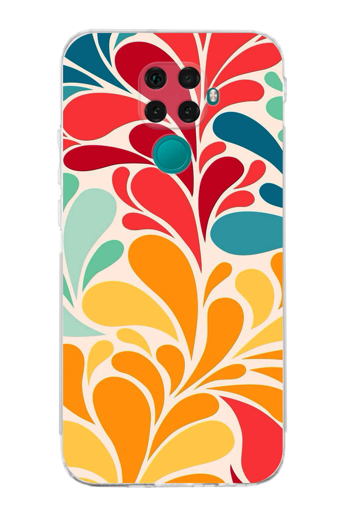 Huawei Mate 30 Lite ile Uyumlu Retro Color 5 Kamera Korumalı Şeffaf Kılıf