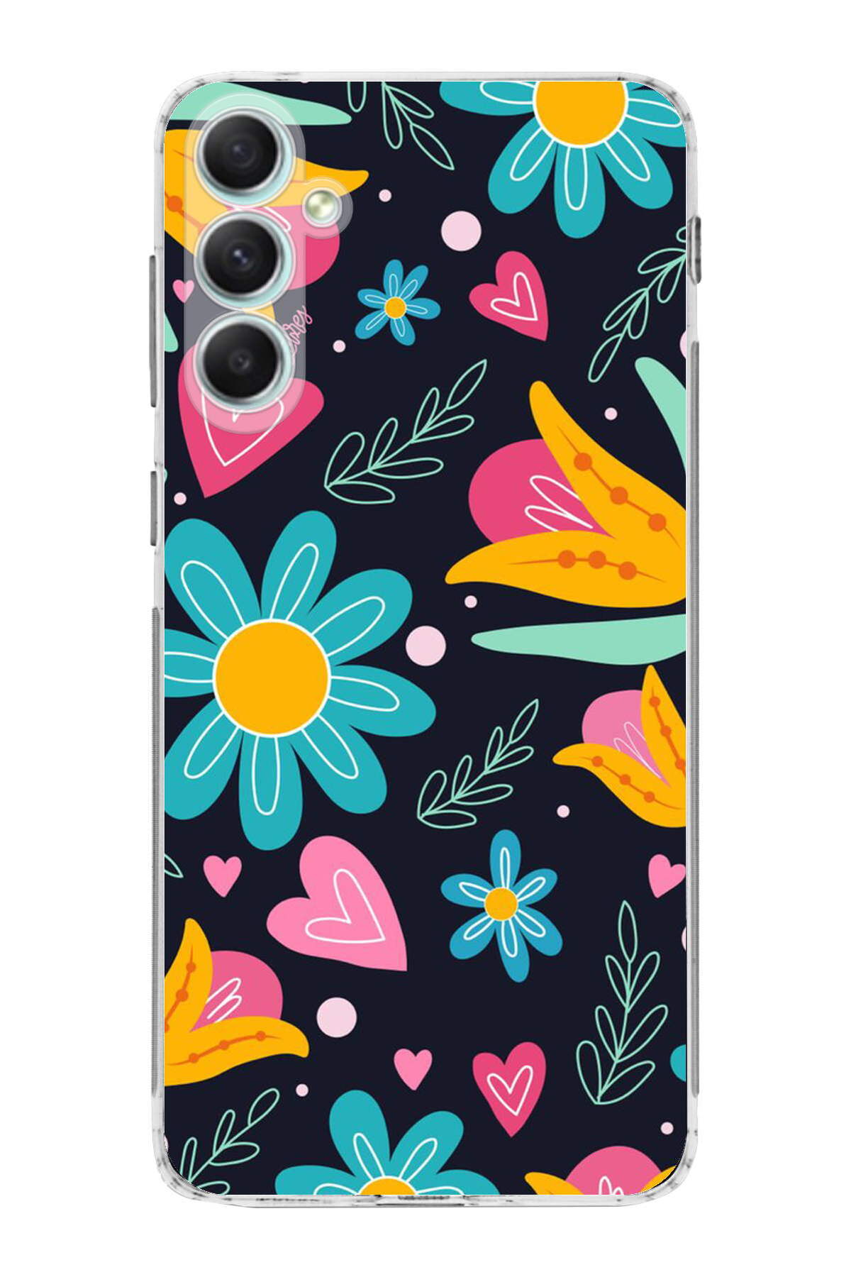 Samsung Galaxy A34 ile Uyumlu Retro Color 1 Kamera Korumalı Şeffaf Kılıf