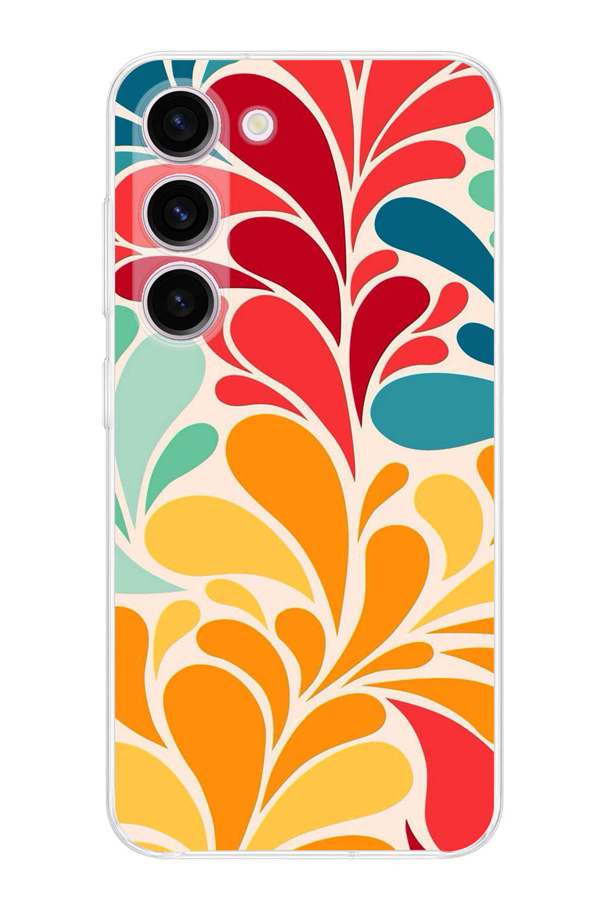 Samsung Galaxy S23 Plus ile Uyumlu Retro Color 5 Kamera Korumalı Şeffaf Kılıf