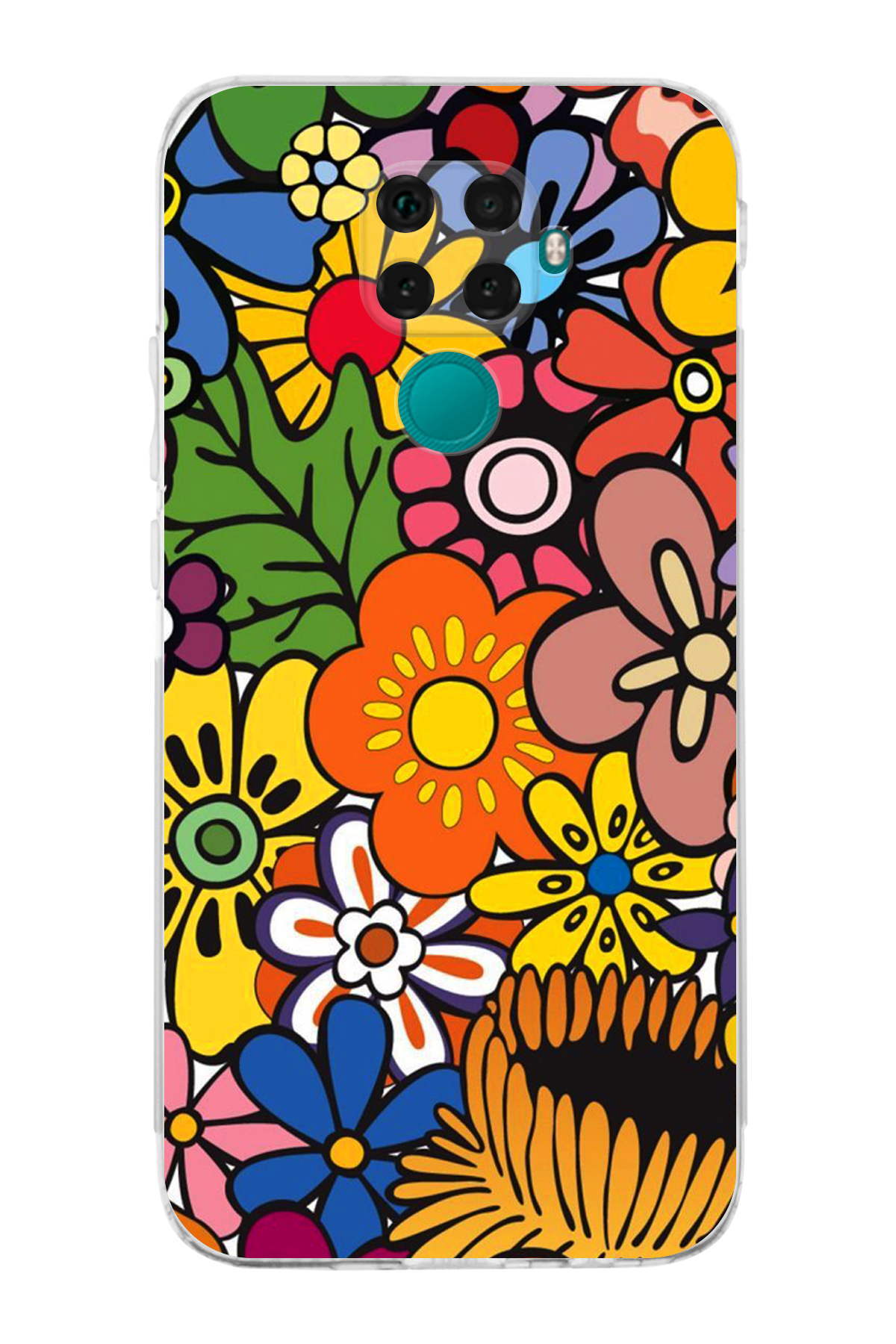 Huawei Mate 30 Lite ile Uyumlu Retro Color 2 Kamera Korumalı Şeffaf Kılıf