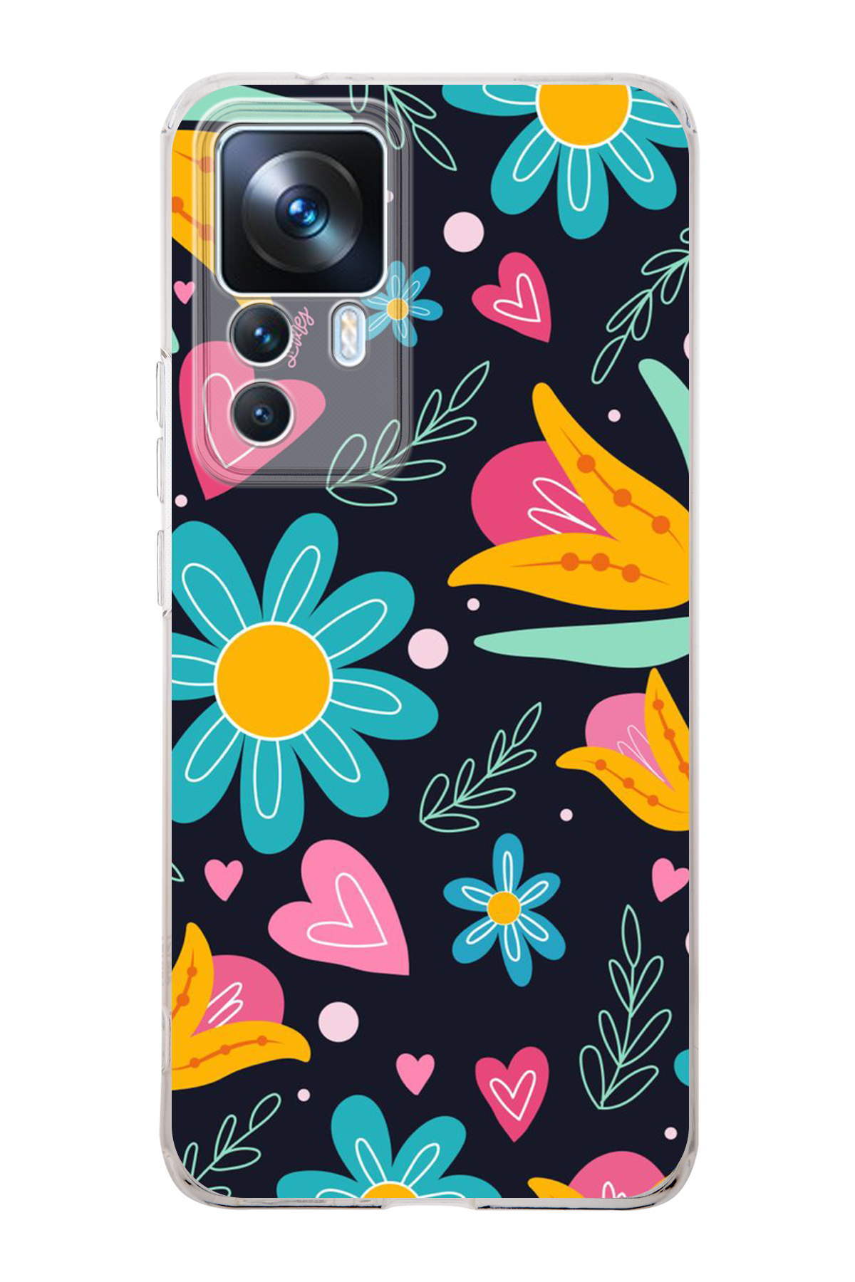 Xiaomi Mi 12T ile Uyumlu Retro Color 1 Kamera Korumalı Şeffaf Kılıf