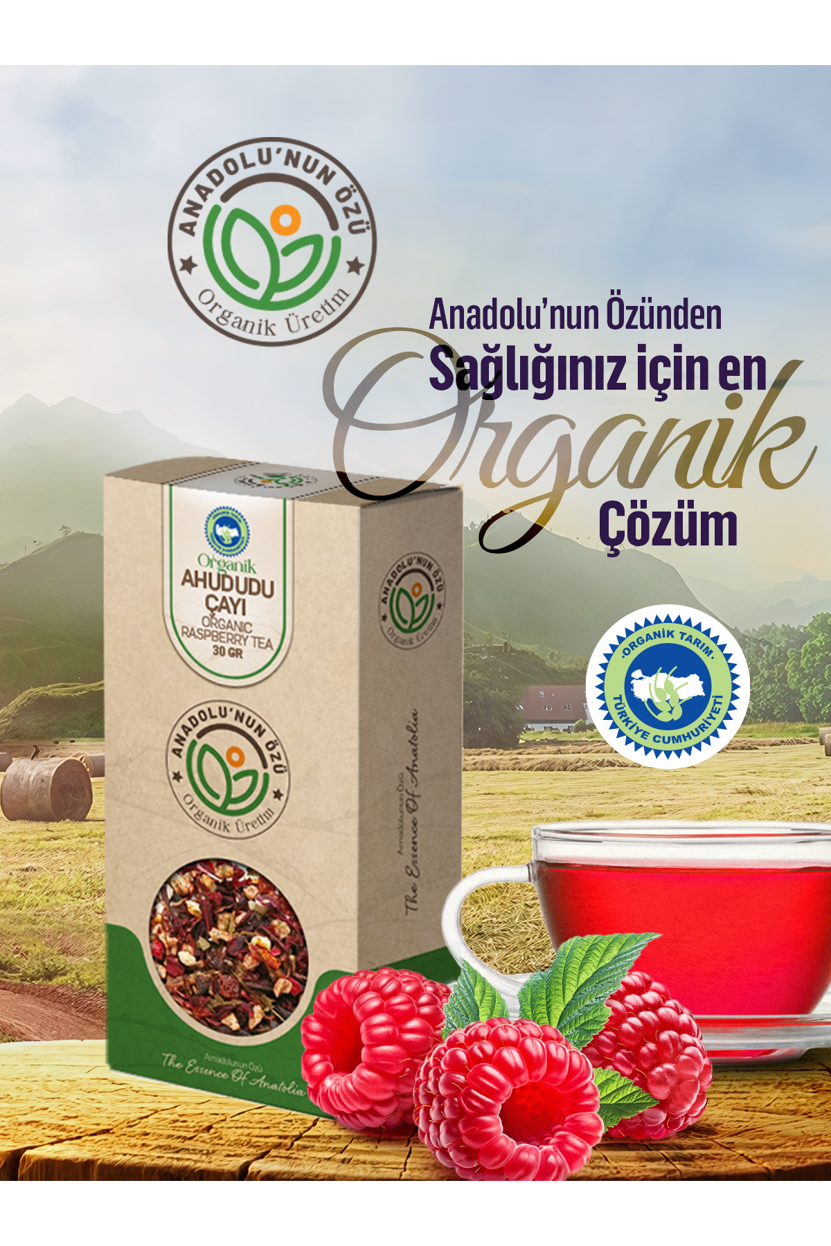 anadolu'nun özü organik üretim-30gr Organic Raspberry Tea 2