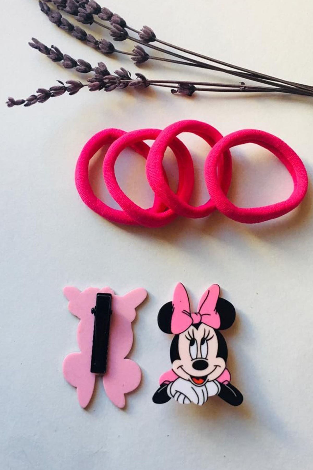 T-Light-Dark Pink Rubber and Side Buckle with Mickey Mouse Figure 1