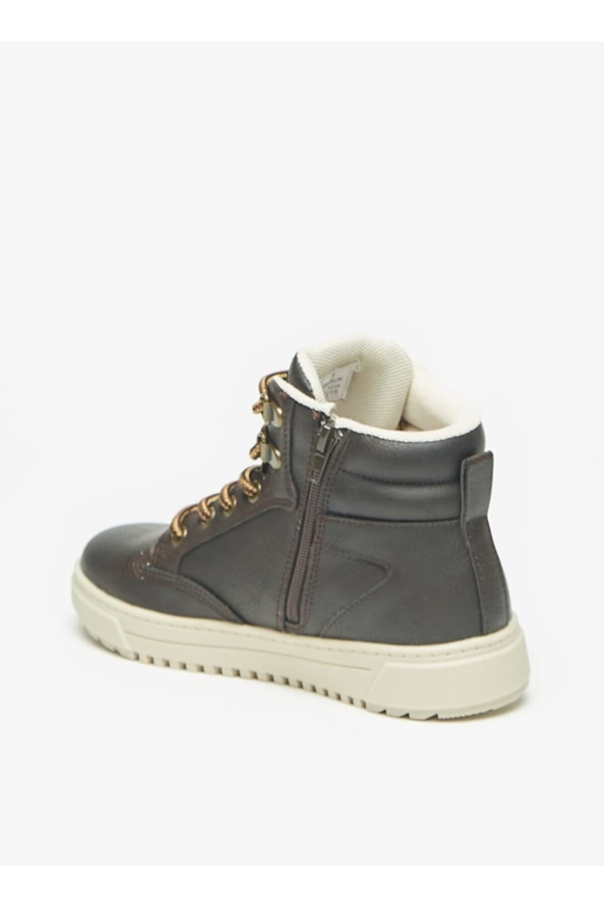 LBL by Shoexpress-Textured Ankle Boots with Lace Detail and Zip Closure 2