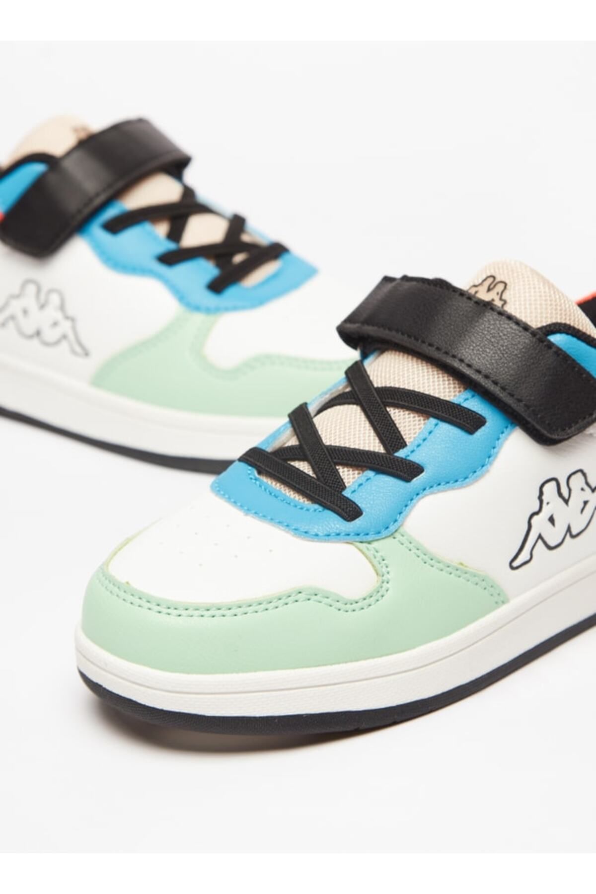 Kappa-Boys' Colourblock Low-Ankle Sneakers with Hook and Loop Closure 5