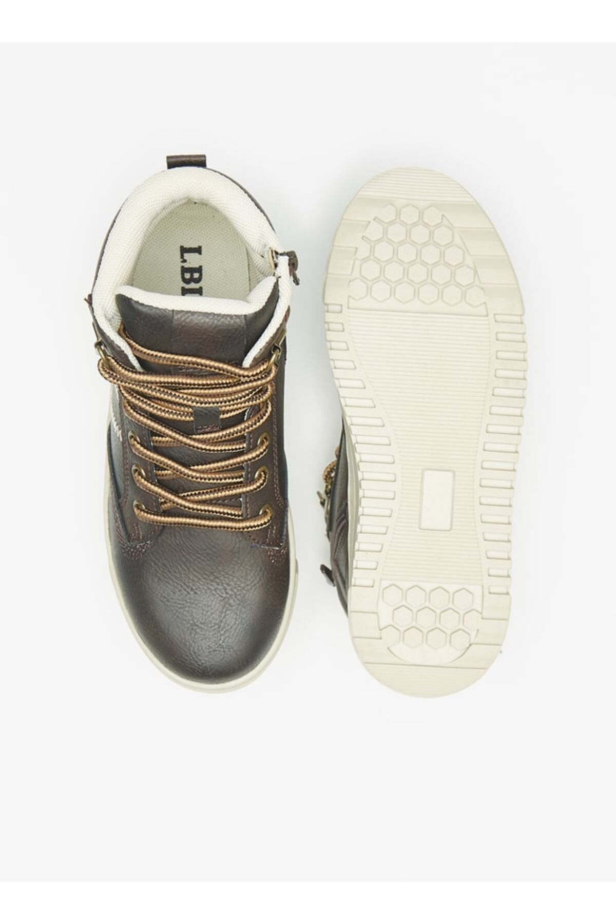 LBL by Shoexpress-Textured Ankle Boots with Lace Detail and Zip Closure 4