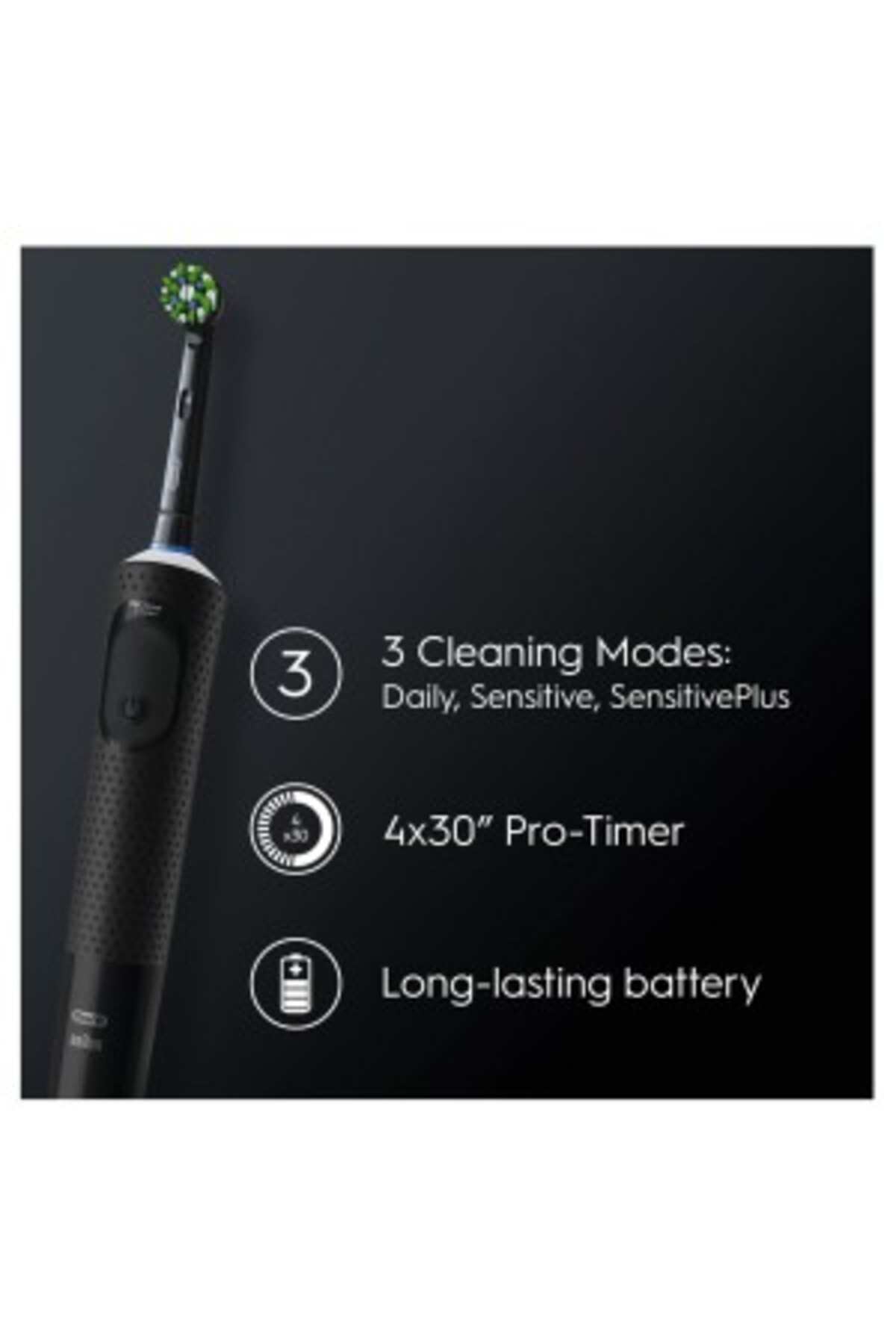 Oral-B-Oral B Vitality D300 3 cleaning modes, Gentle brushing, 2 Minutes Built in Timer- D103.413.3 Black 8