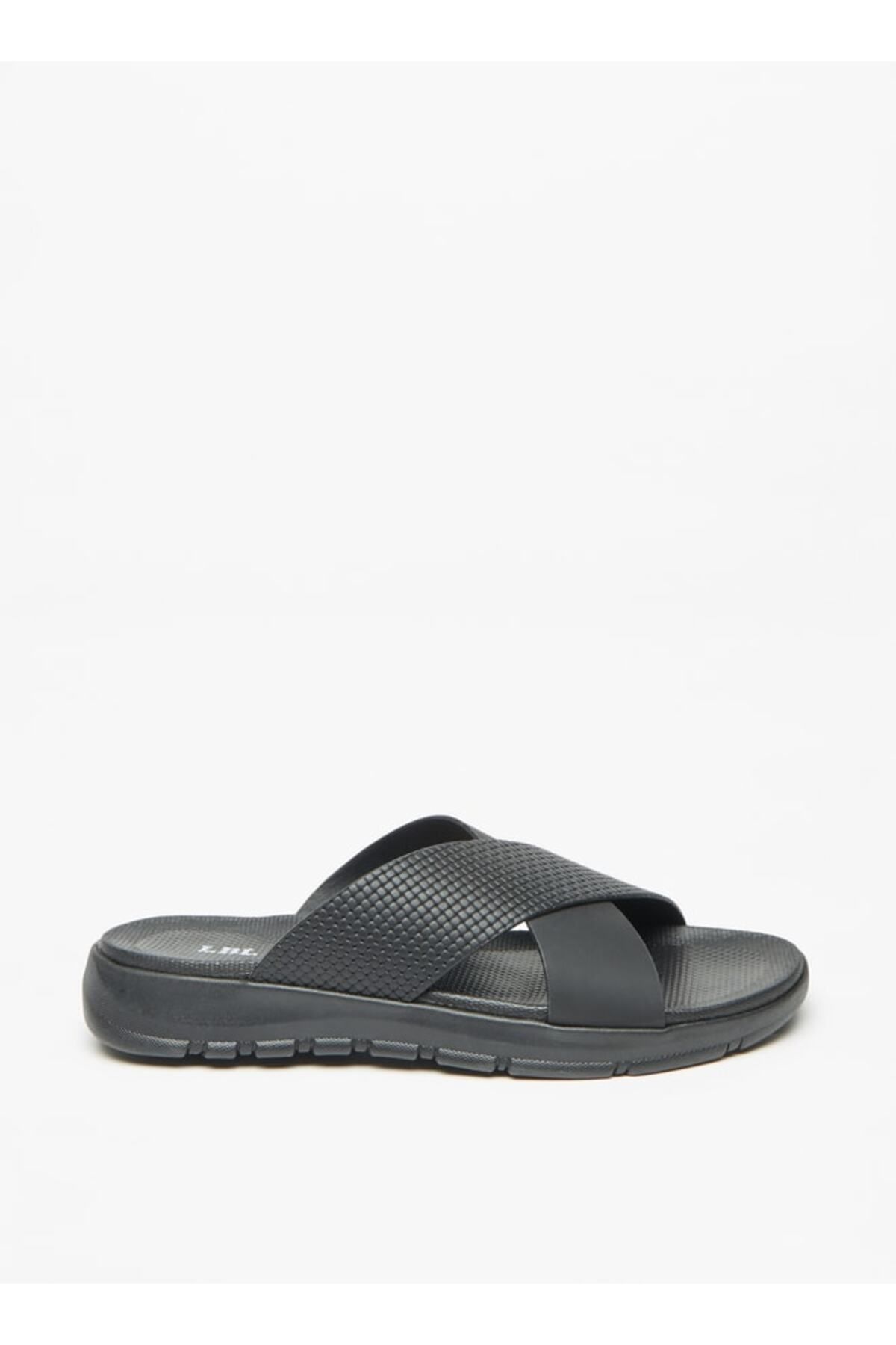 LBL by Shoexpress-Men's Textured Cross Strap Slip-On Sandals 2