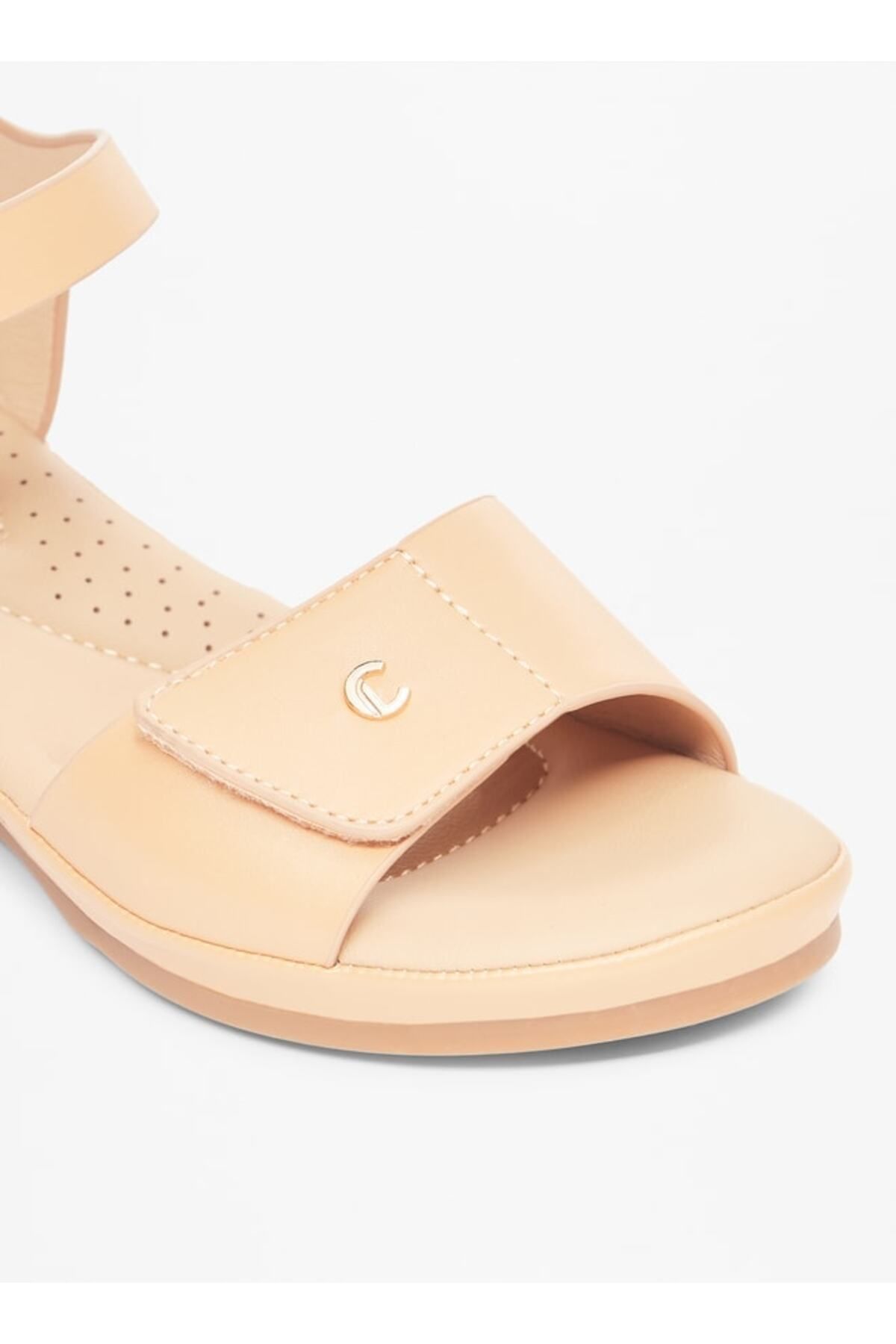 Le Confort-Solid Cork Wedge Sandals with Hook and Loop Closure 5